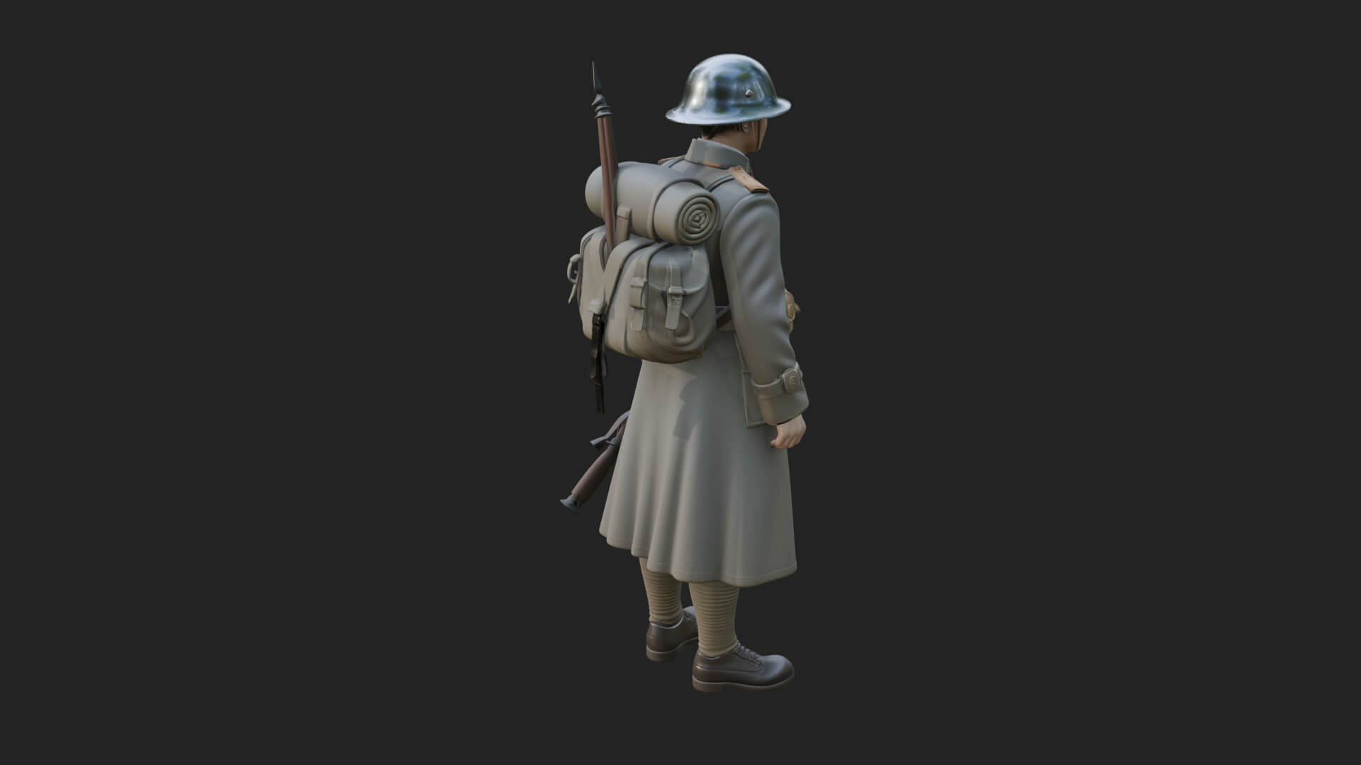 Vintage Soldier Statue Design 22 3D Print Model 3D Model