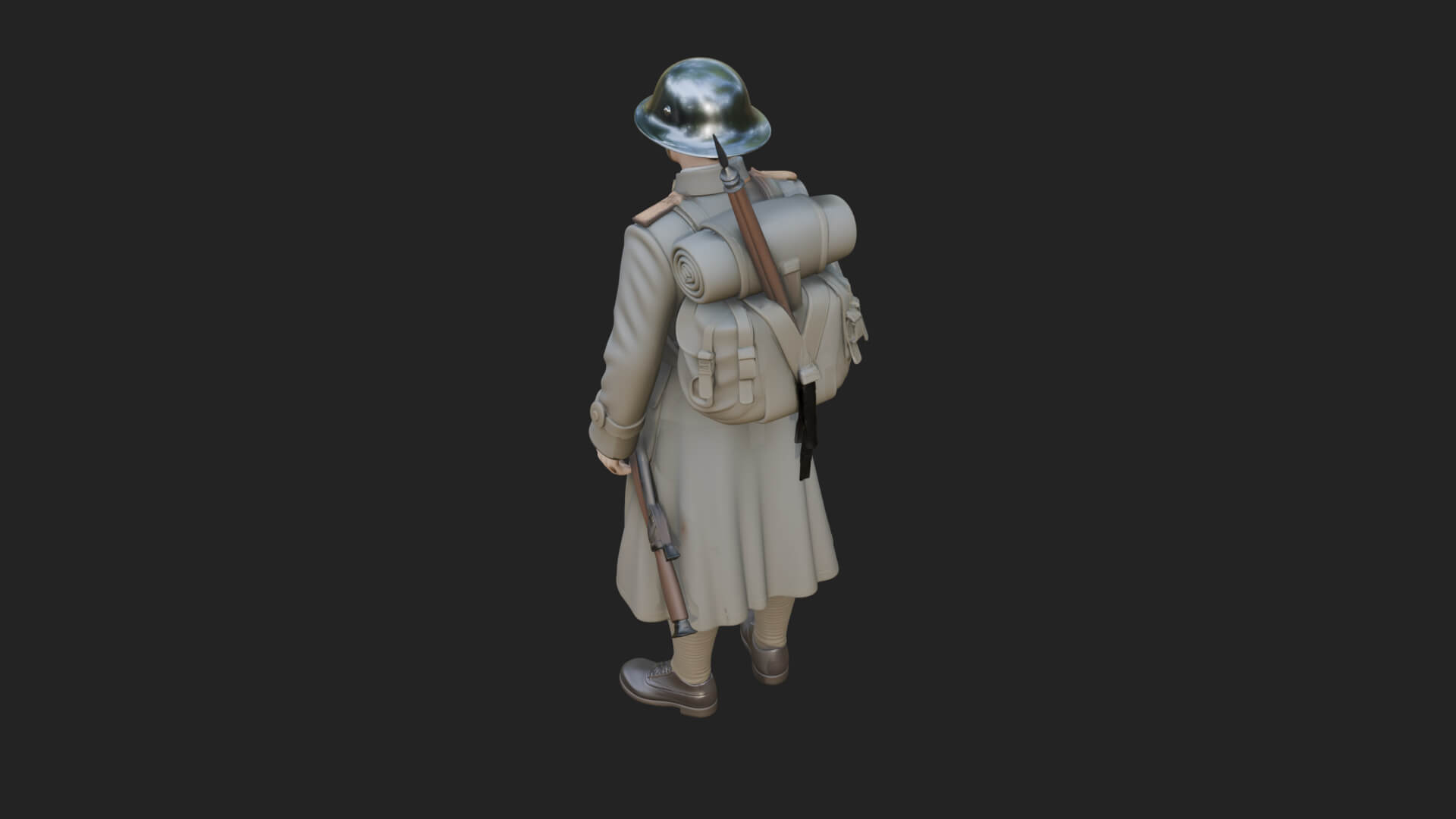 Vintage Soldier Statue Design 22 3D Print Model 3D Model
