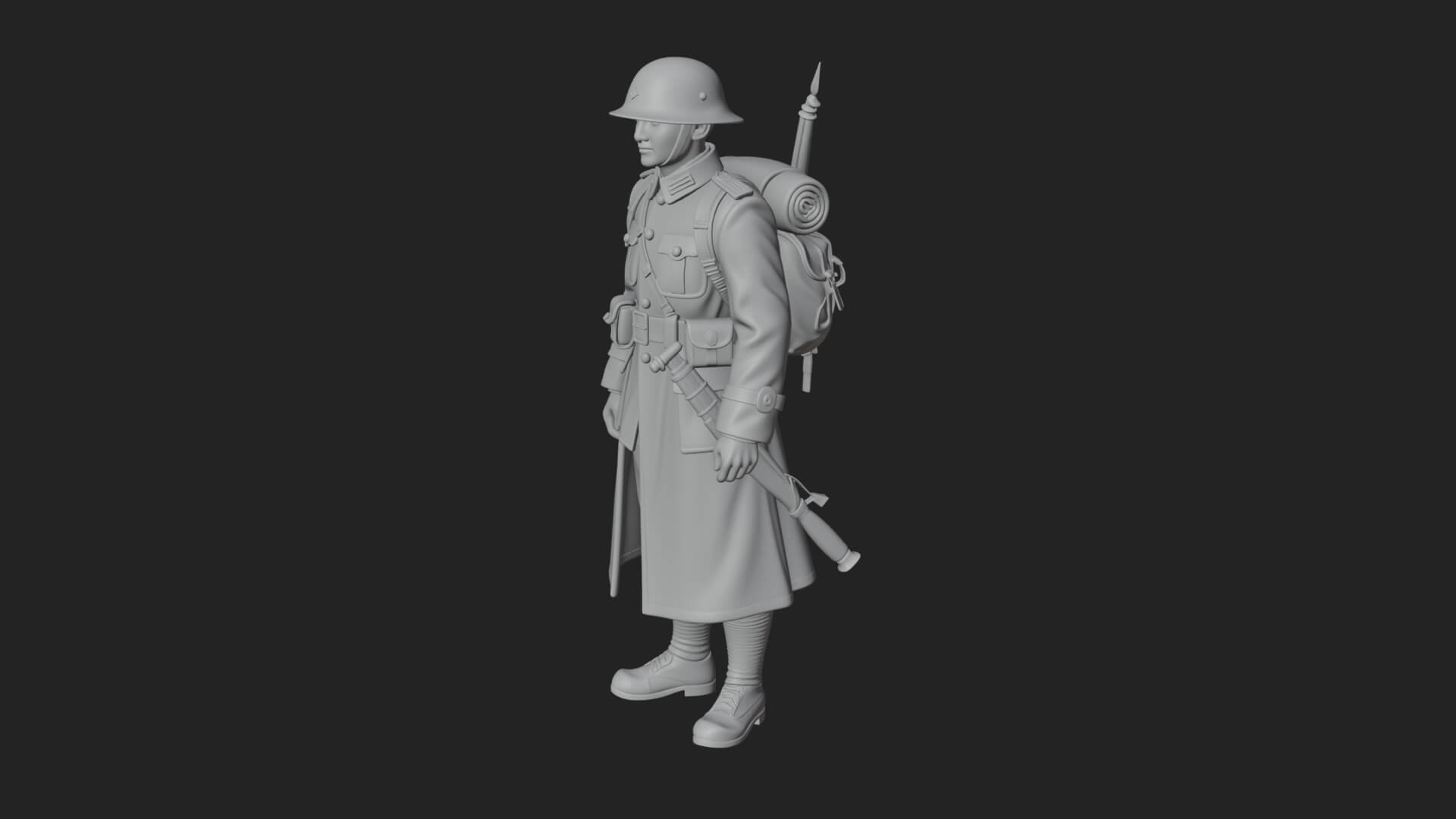 Vintage Soldier Statue Design 22 3D Print Model 3D Model