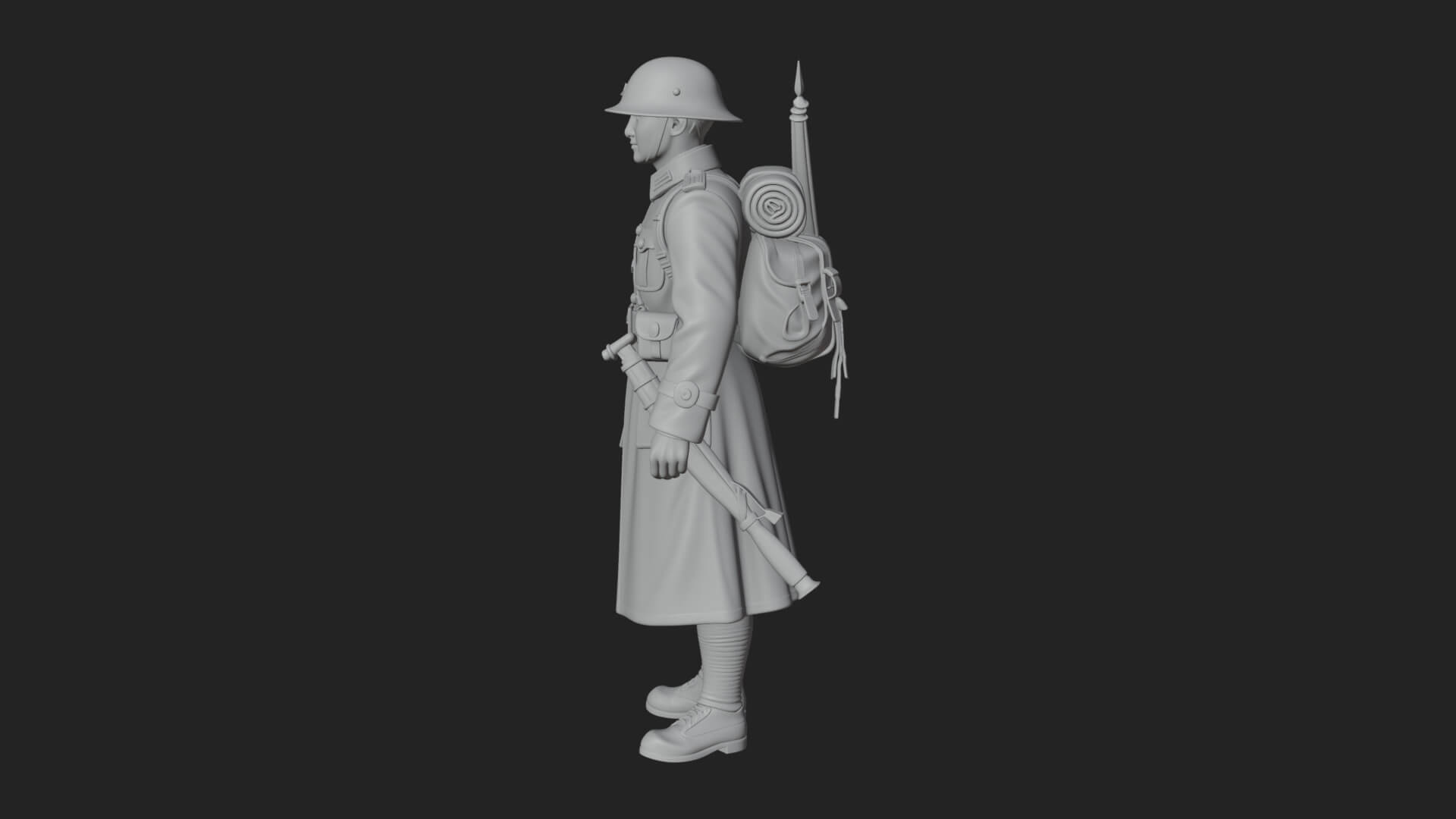 Vintage Soldier Statue Design 22 3D Print Model 3D Model