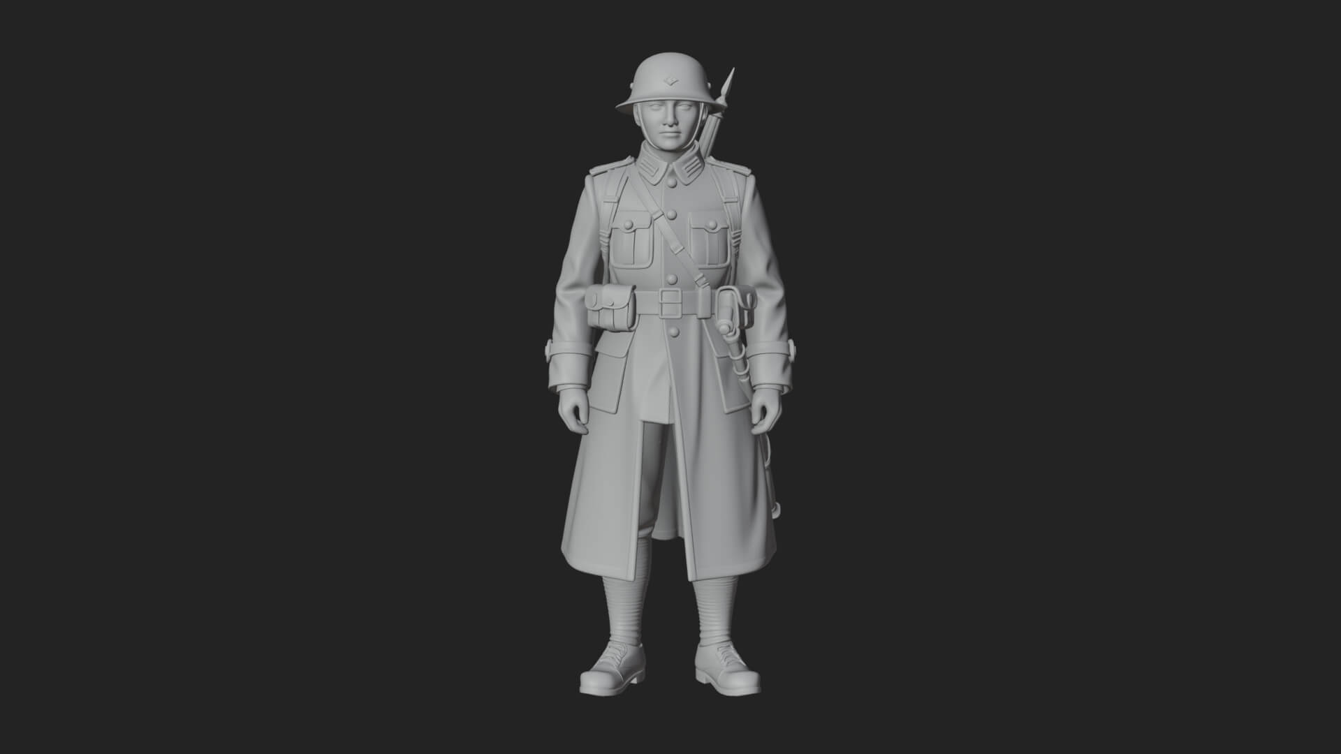 Vintage Soldier Statue Design 22 3D Print Model 3D Model