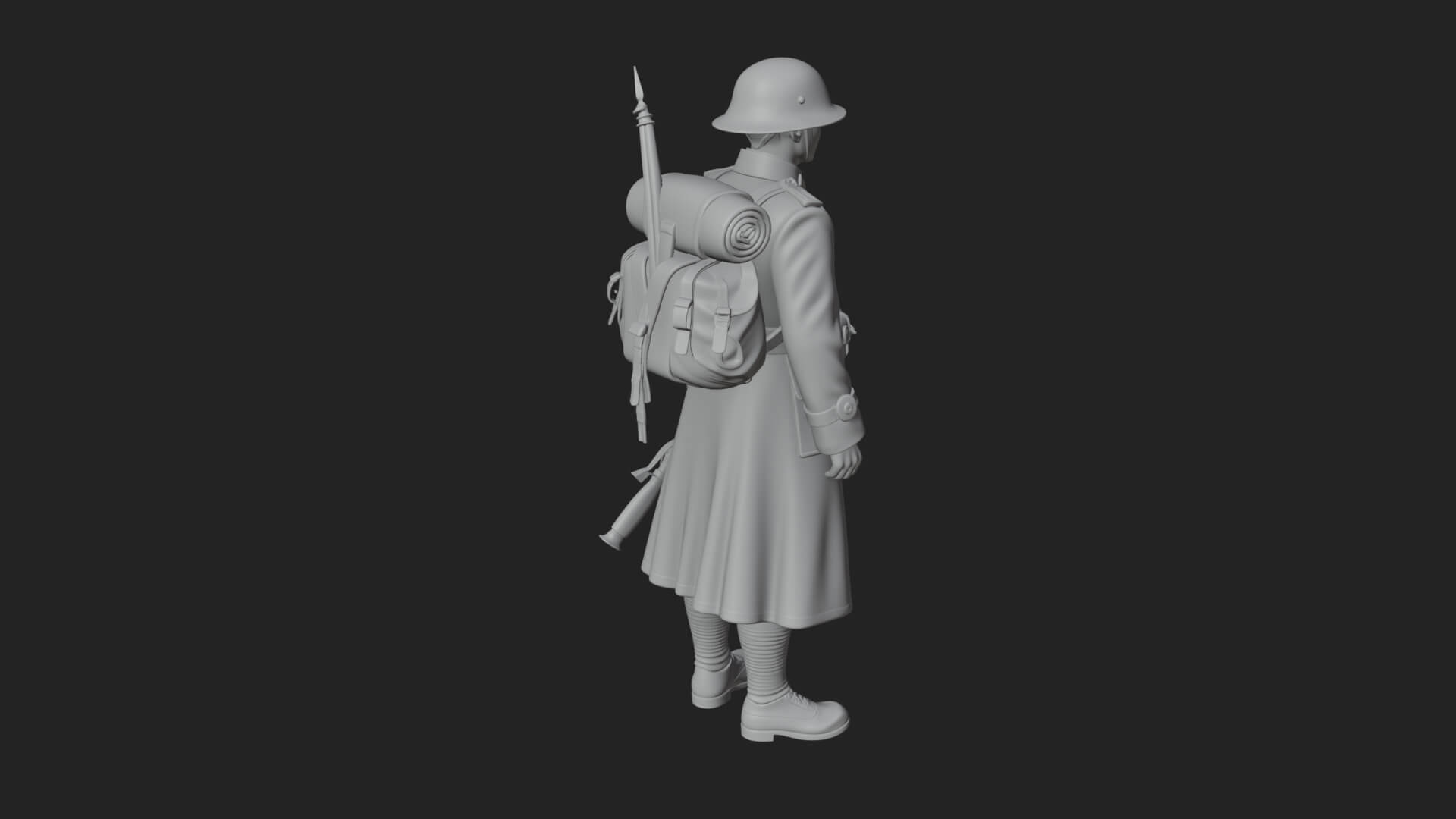 Vintage Soldier Statue Design 22 3D Print Model 3D Model