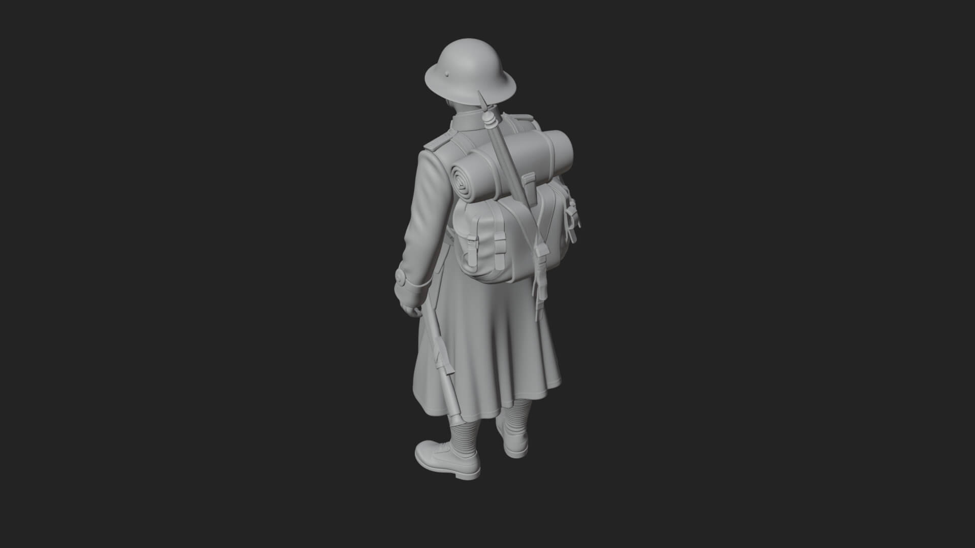 Vintage Soldier Statue Design 22 3D Print Model 3D Model