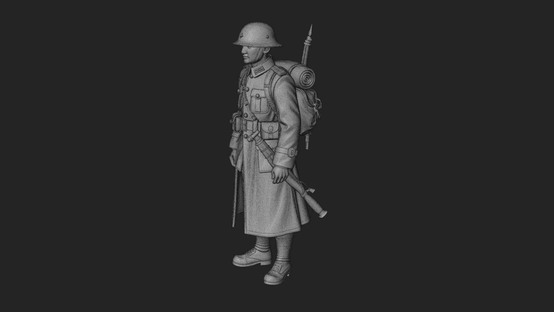 Vintage Soldier Statue Design 22 3D Print Model 3D Model