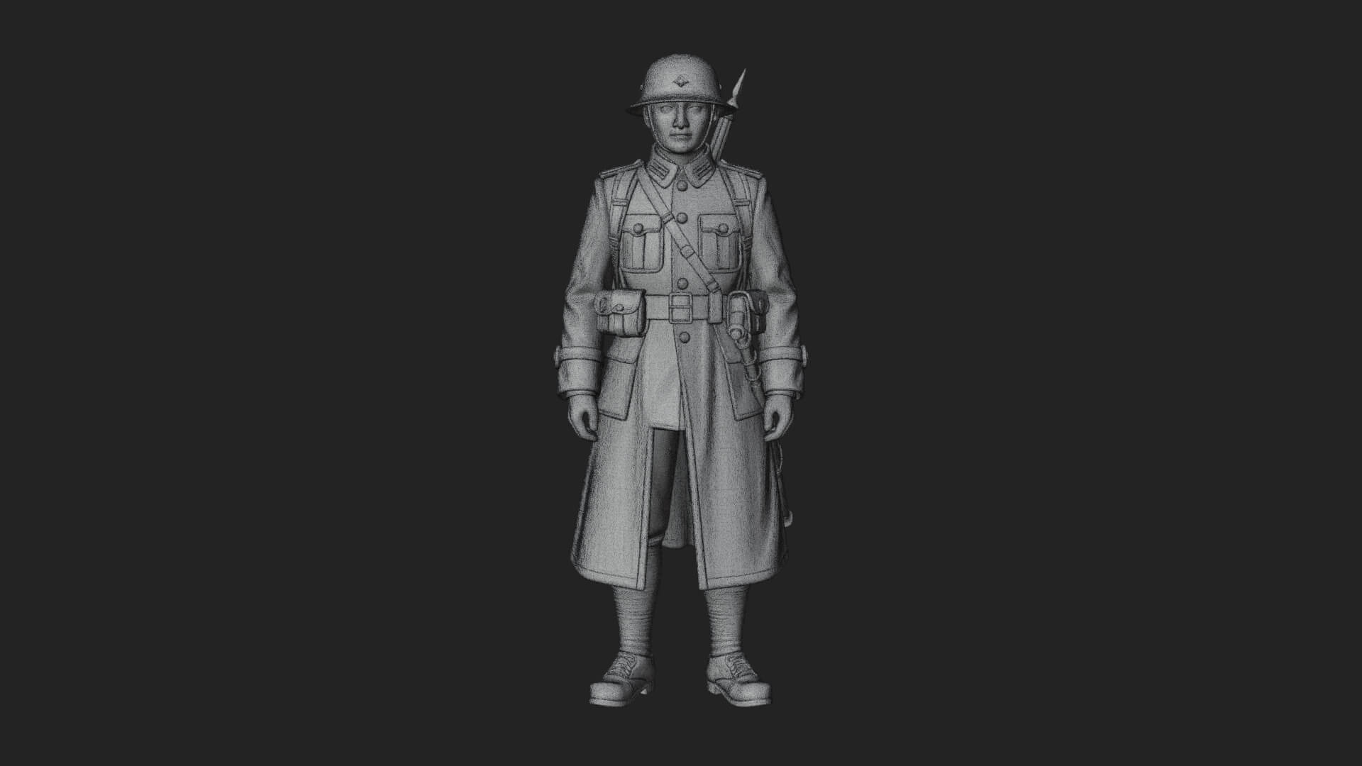 Vintage Soldier Statue Design 22 3D Print Model 3D Model