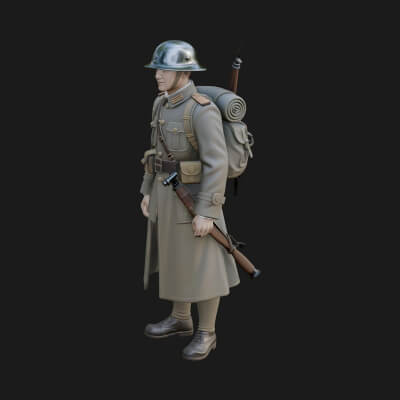 Vintage Soldier Statue Design 22 3D Print Model
