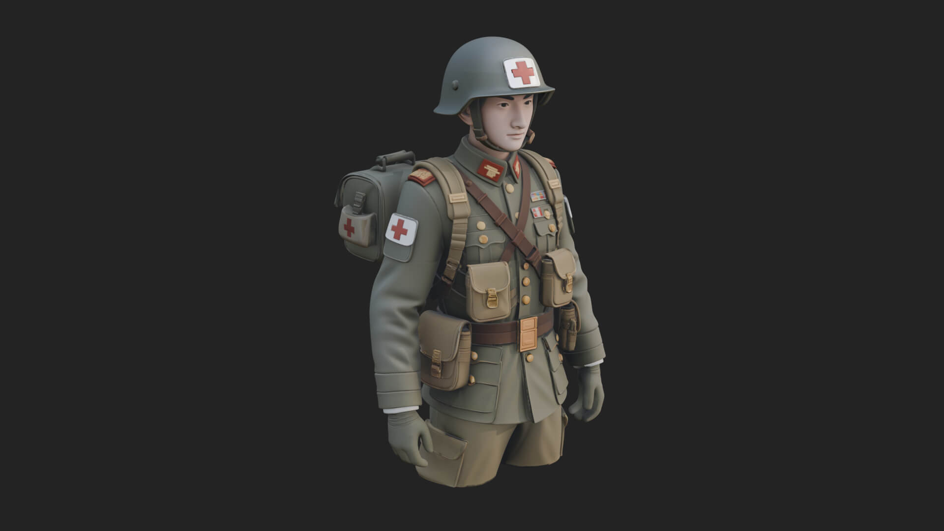 Vintage Soldier Statue Design 23 3D Print Model 3D Model
