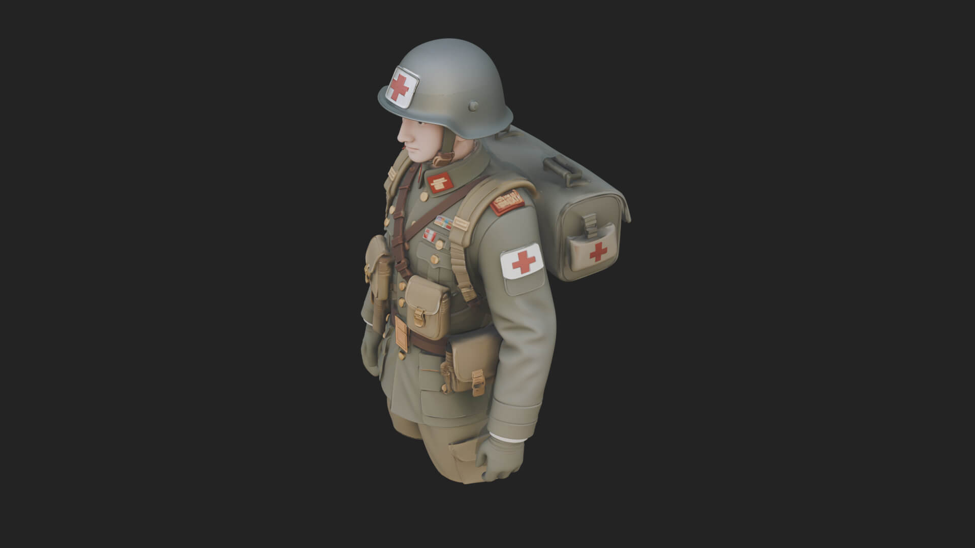 Vintage Soldier Statue Design 23 3D Print Model 3D Model
