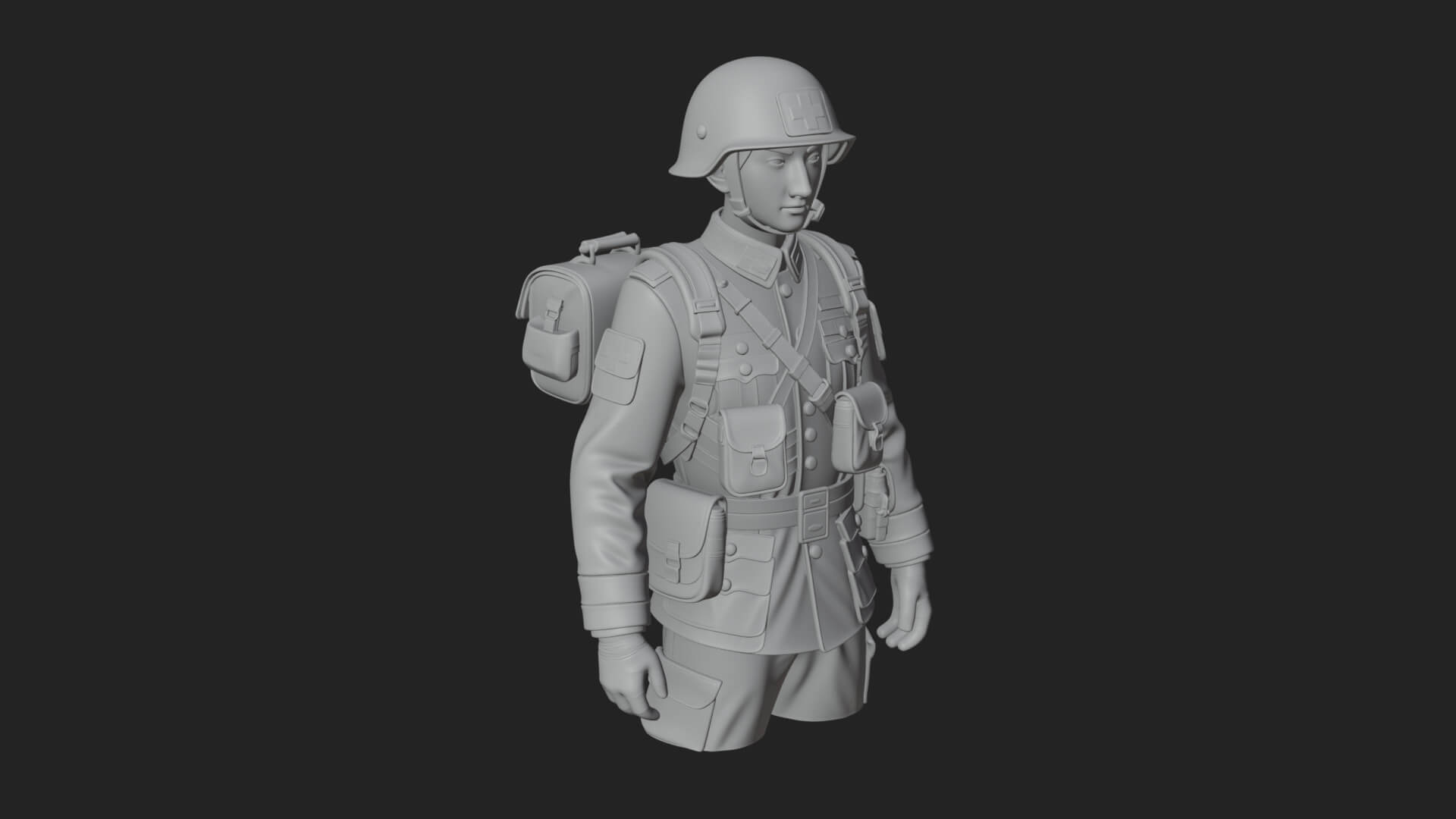 Vintage Soldier Statue Design 23 3D Print Model 3D Model