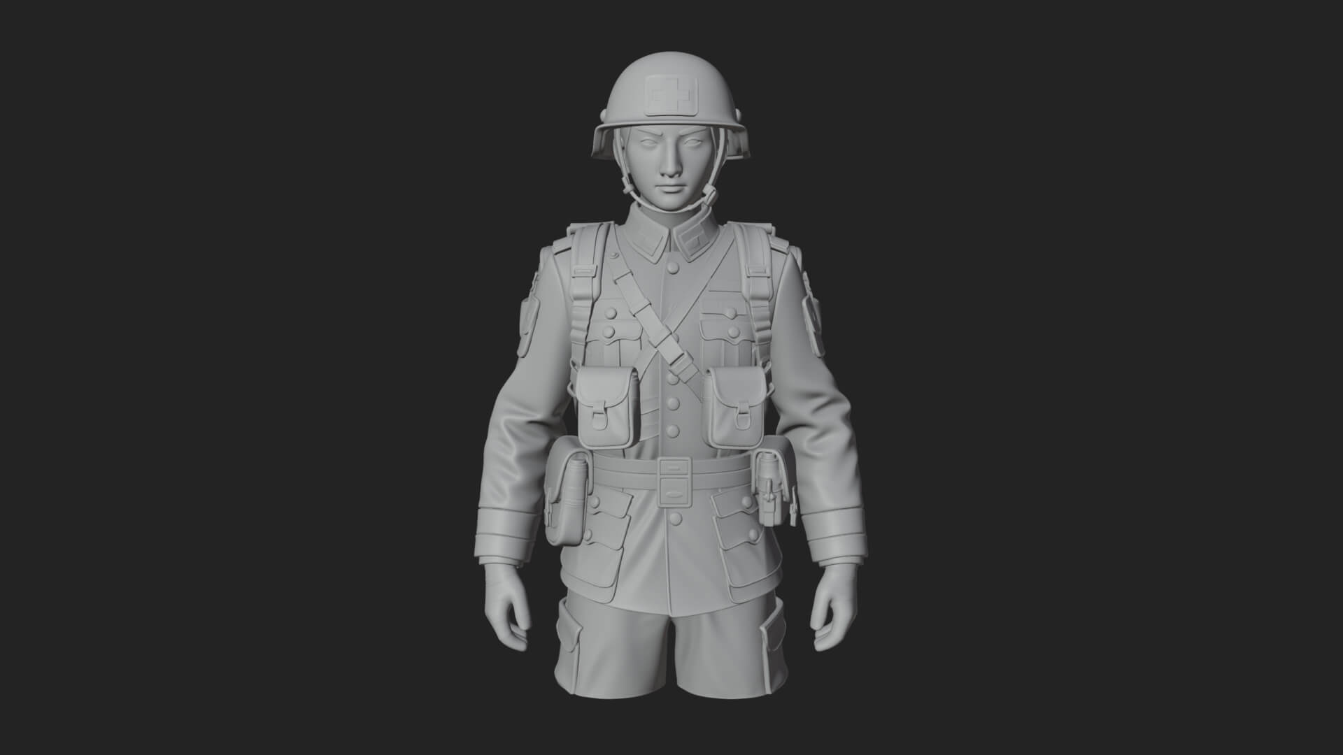 Vintage Soldier Statue Design 23 3D Print Model 3D Model