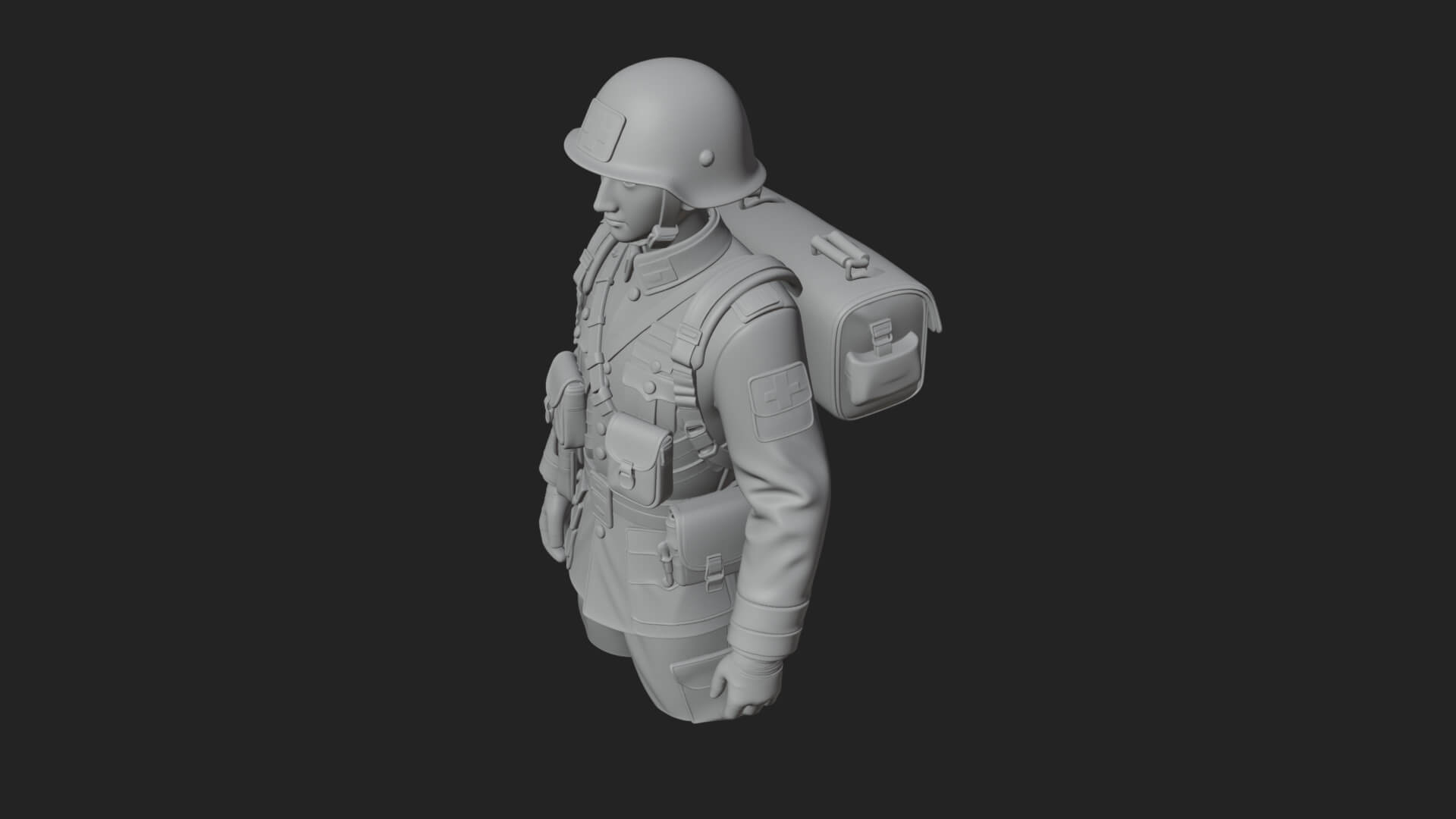 Vintage Soldier Statue Design 23 3D Print Model 3D Model