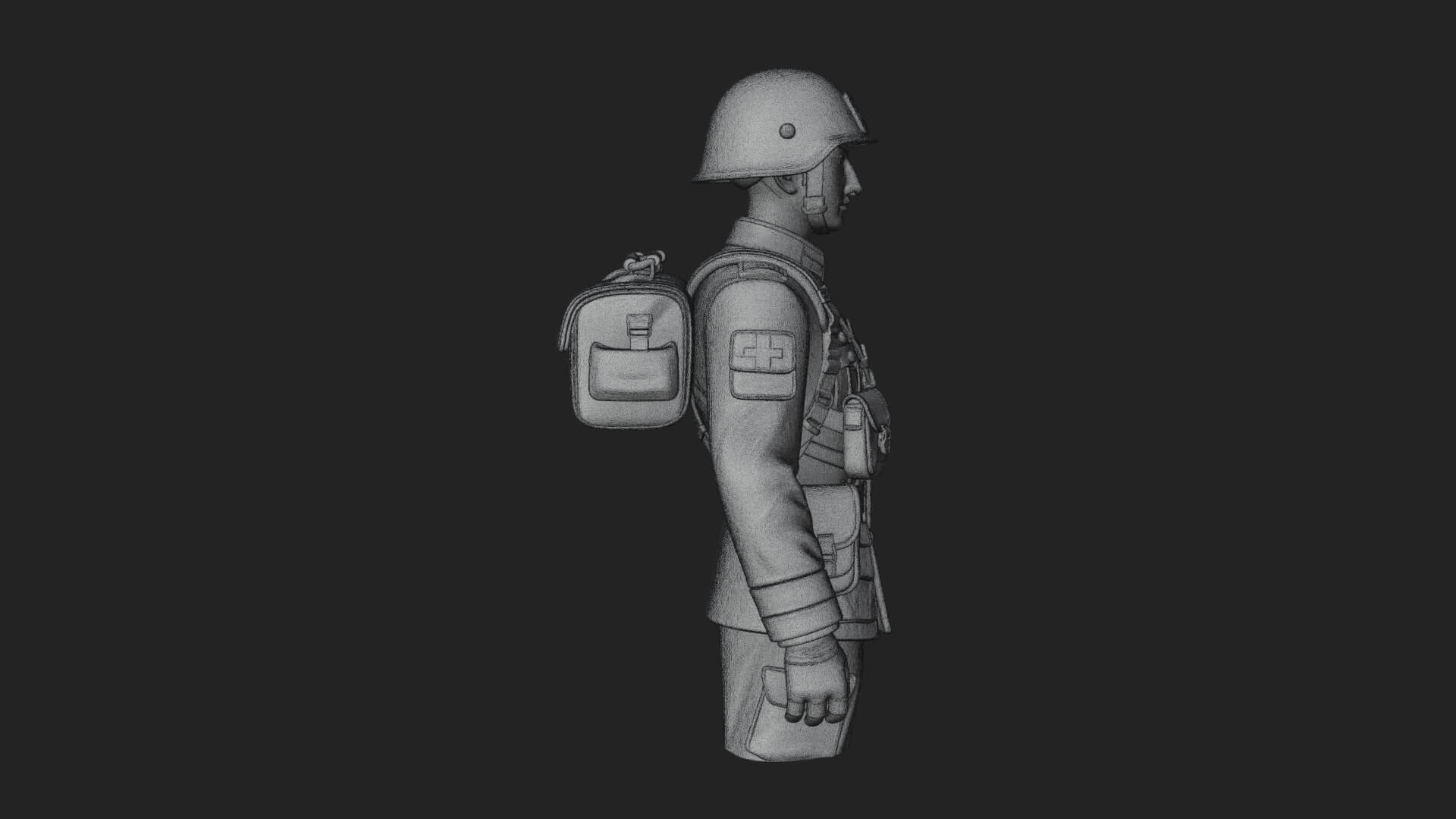 Vintage Soldier Statue Design 23 3D Print Model 3D Model