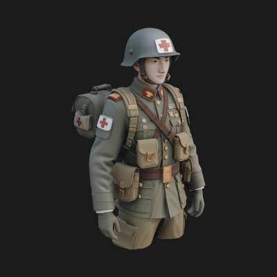 Vintage Soldier Statue Design 23 3D Print Model