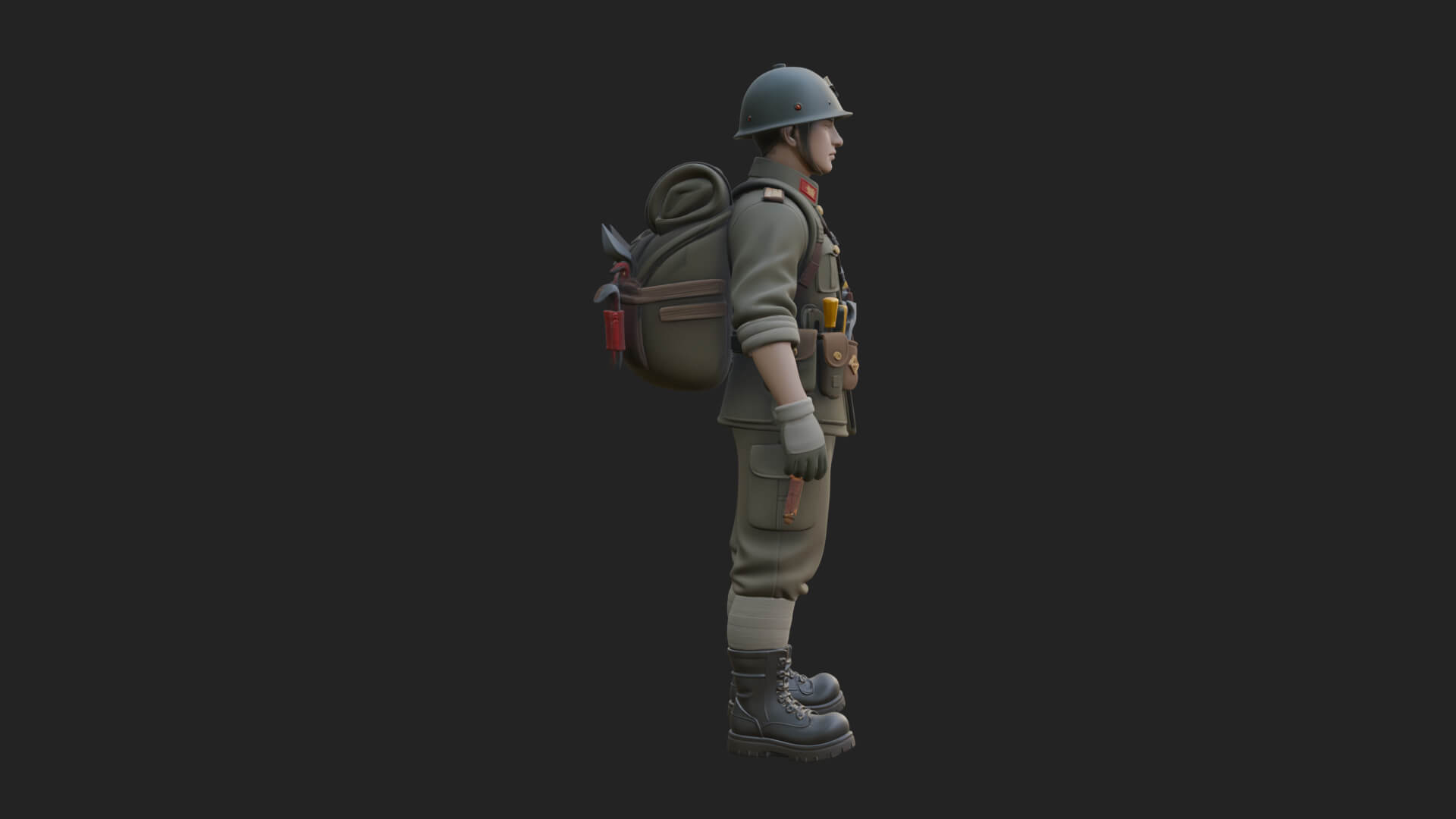 Vintage Soldier Statue Design 24 3D Print Model 3D Model