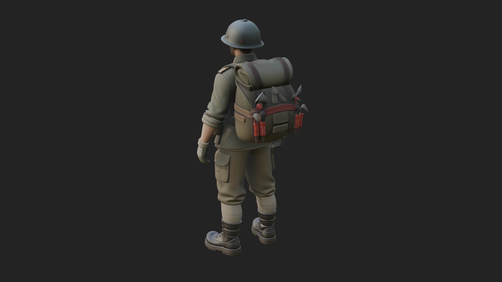 Vintage Soldier Statue Design 24 3D Print Model 3D Model