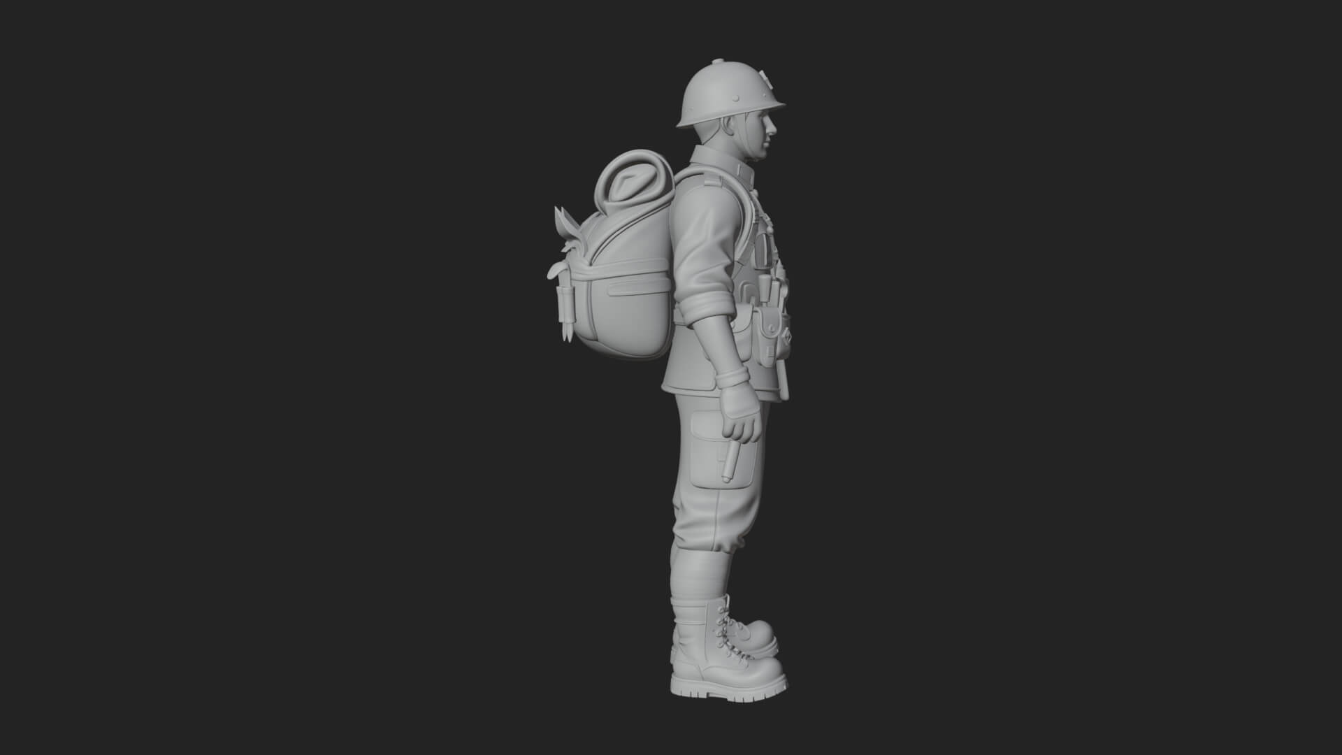 Vintage Soldier Statue Design 24 3D Print Model 3D Model