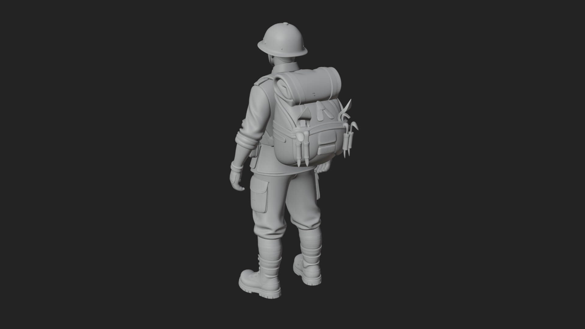 Vintage Soldier Statue Design 24 3D Print Model 3D Model