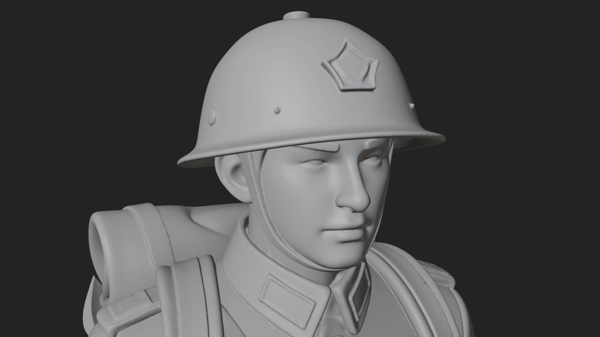 Vintage Soldier Statue Design 24 3D Print Model 3D Model