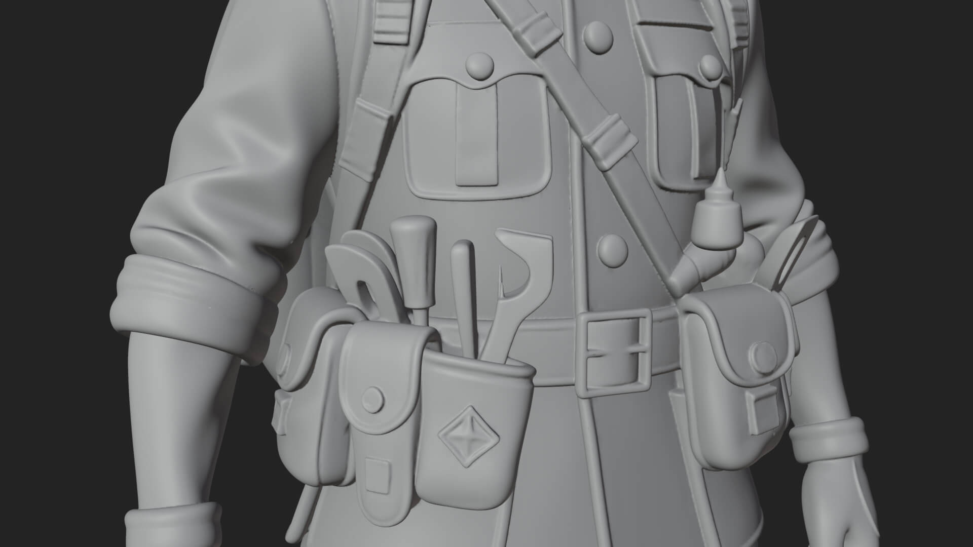 Vintage Soldier Statue Design 24 3D Print Model 3D Model