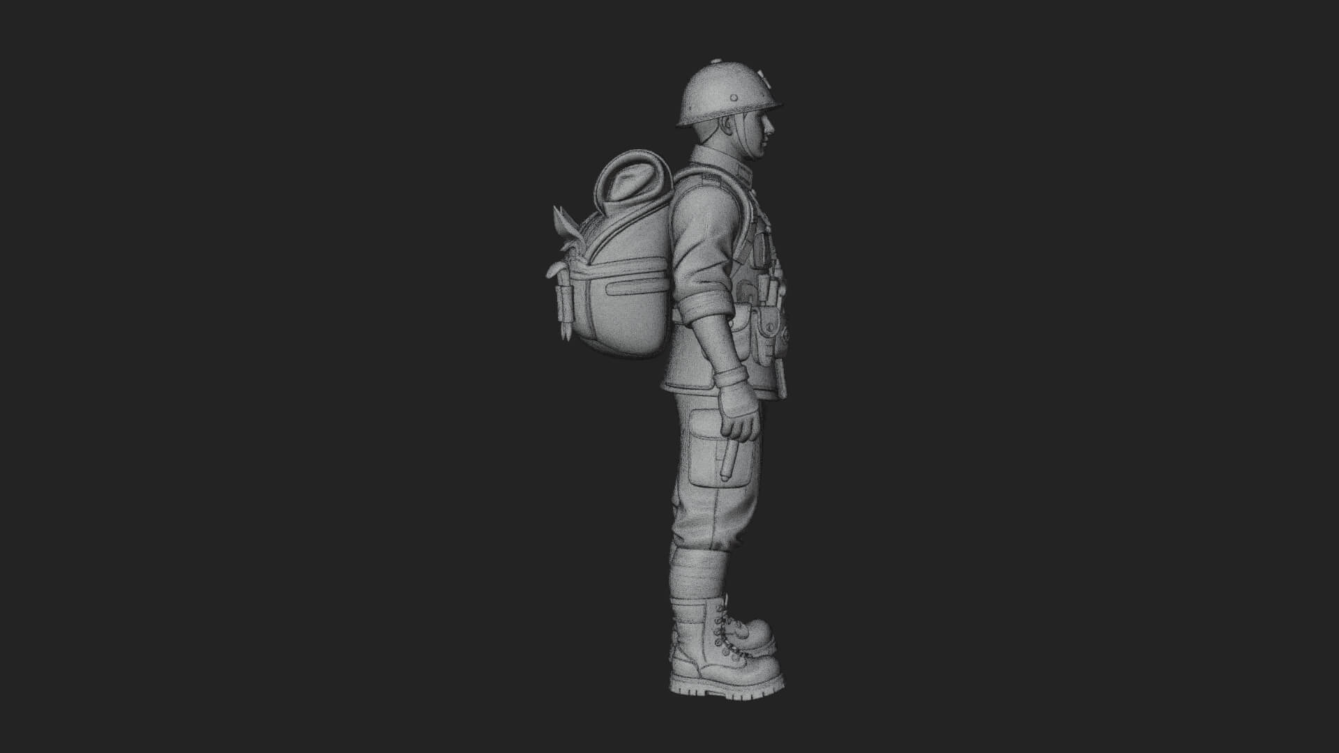 Vintage Soldier Statue Design 24 3D Print Model 3D Model