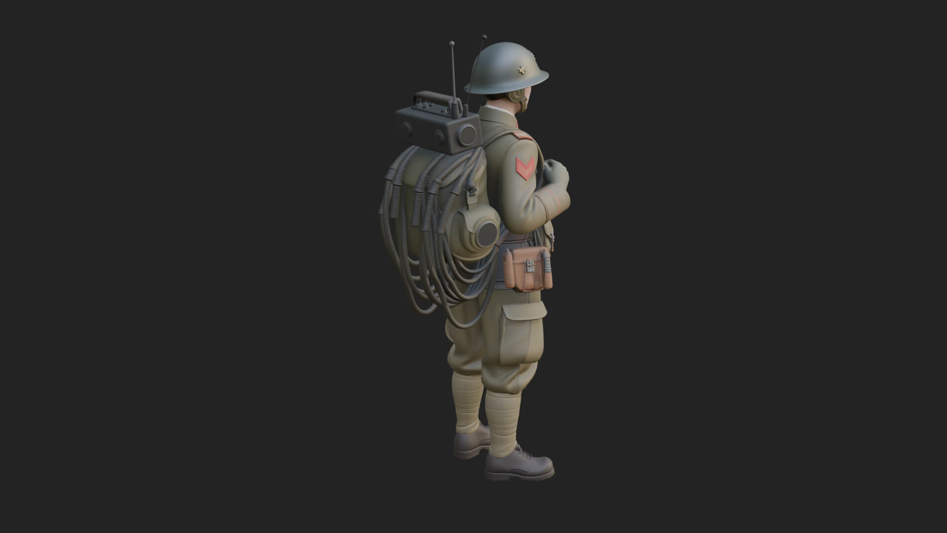 Vintage Soldier Statue Design 25 3D Print Model 3D Model