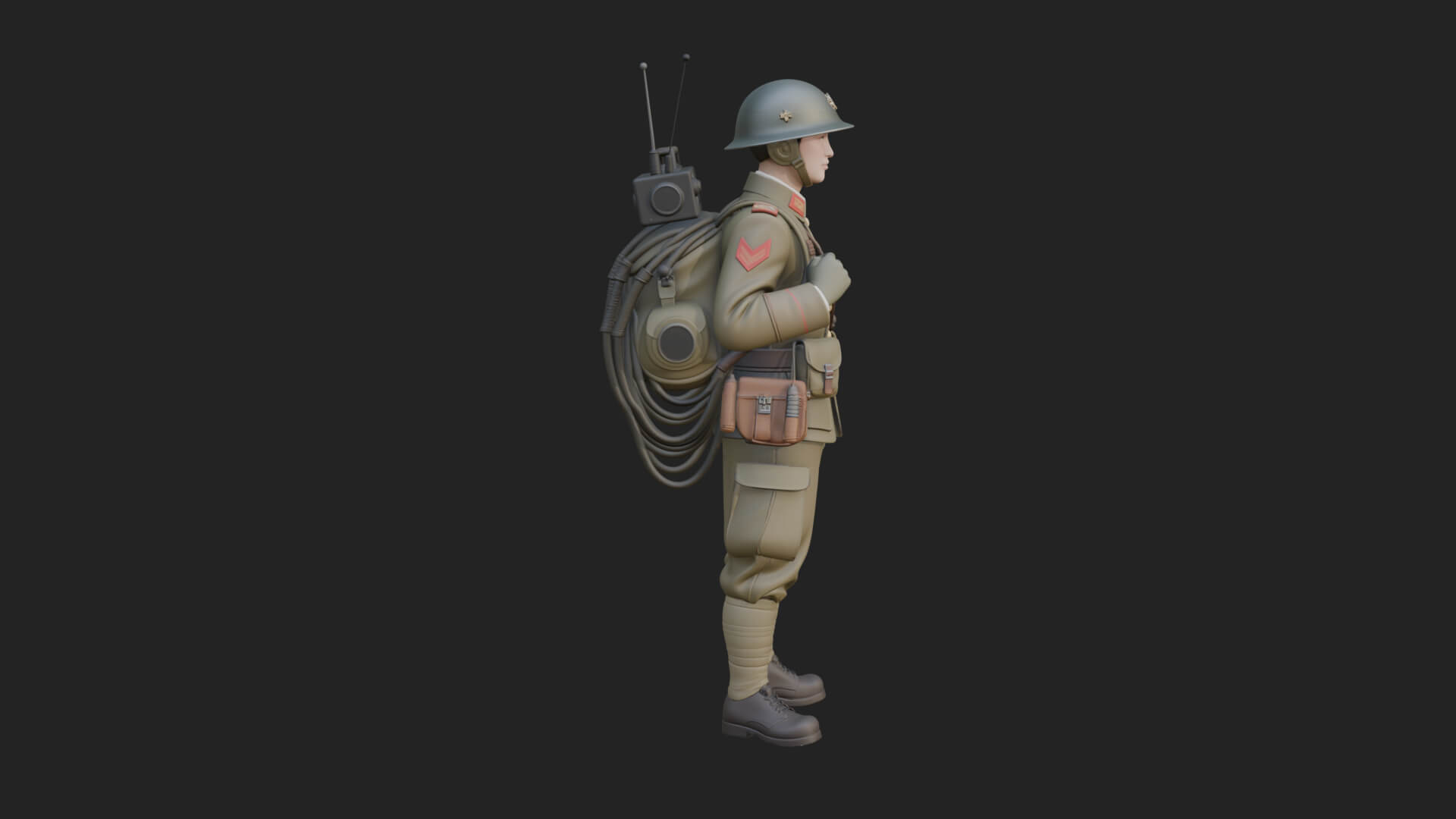 Vintage Soldier Statue Design 25 3D Print Model 3D Model