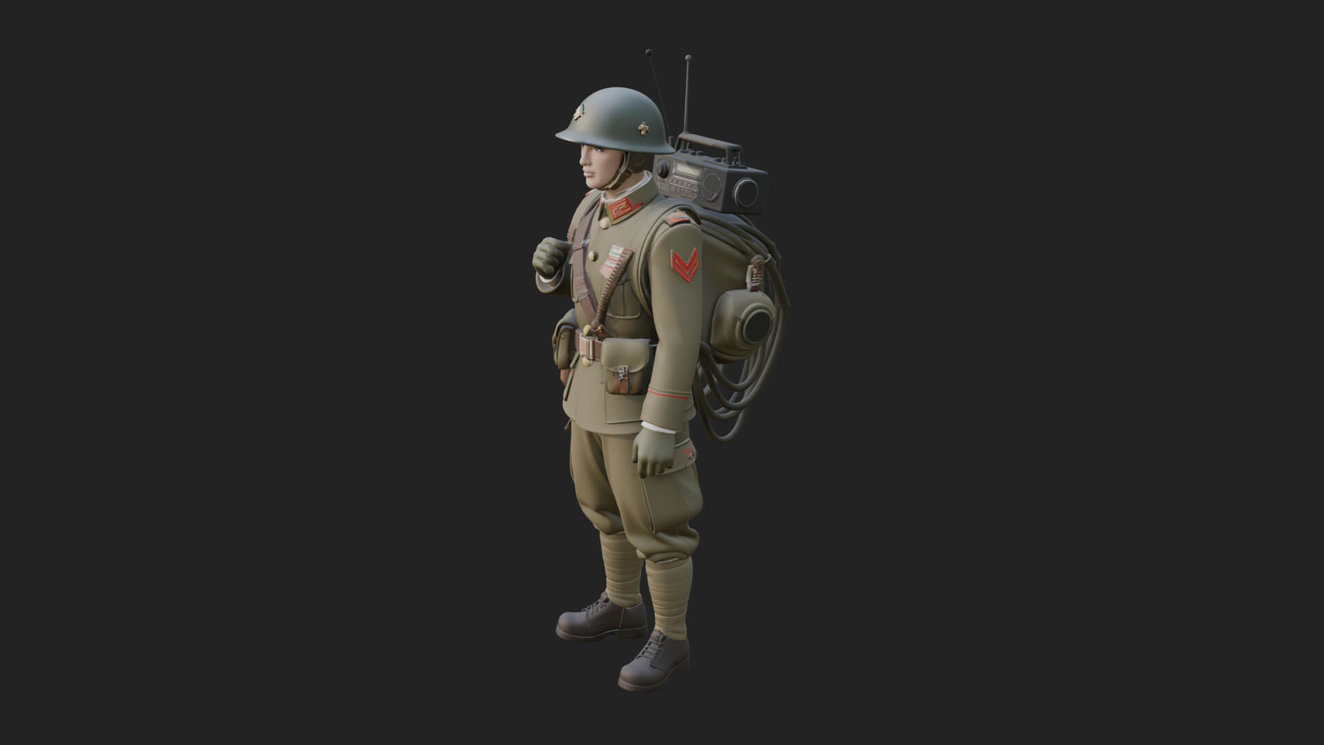 Vintage Soldier Statue Design 25 3D Print Model 3D Model