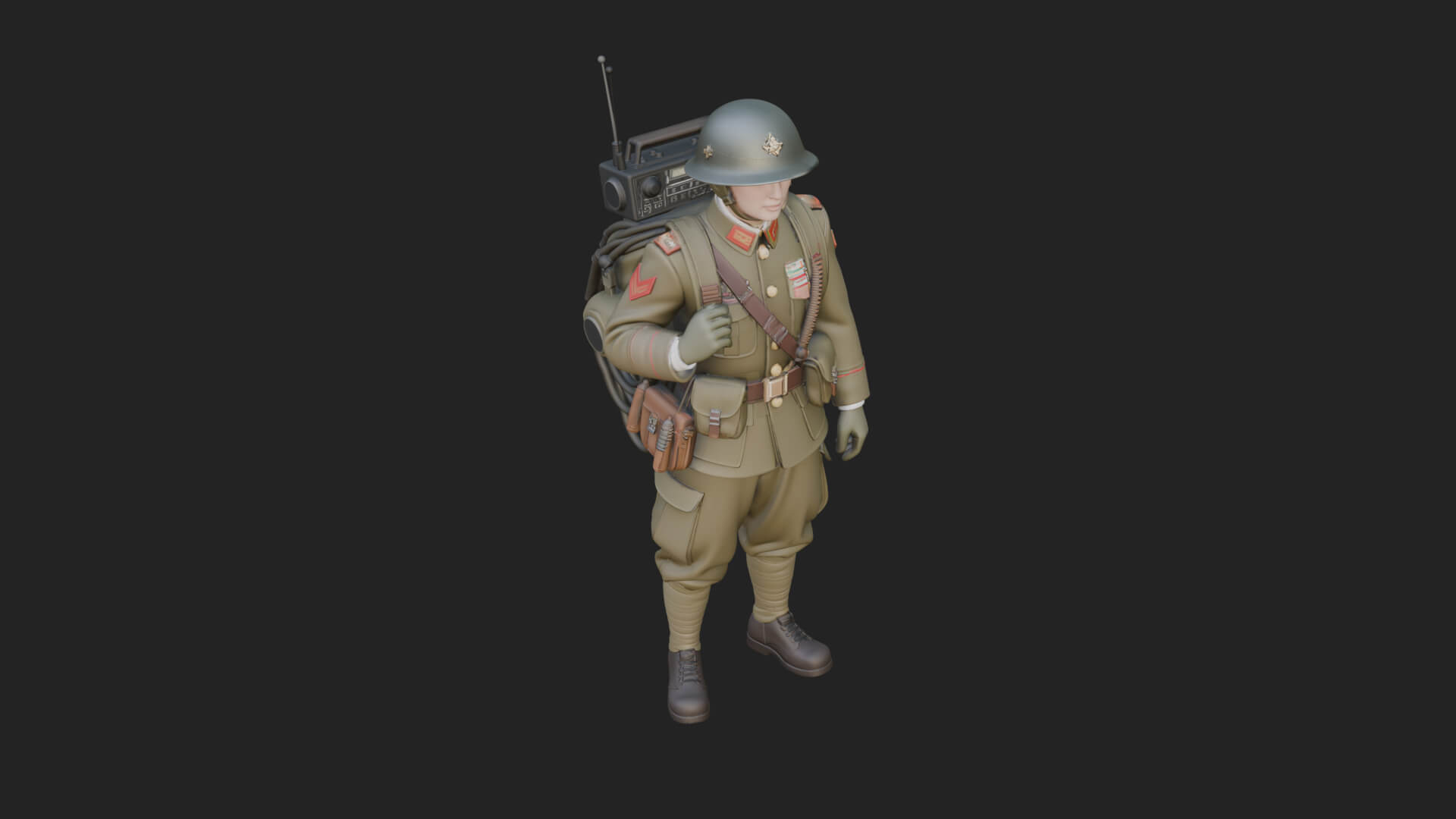 Vintage Soldier Statue Design 25 3D Print Model 3D Model