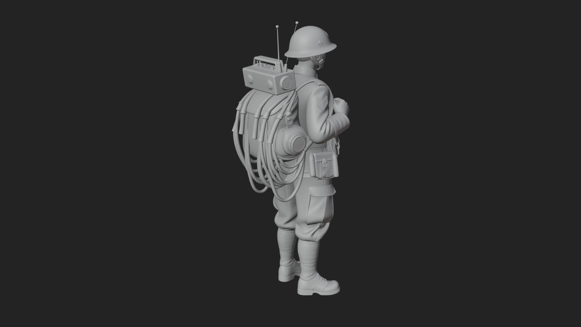 Vintage Soldier Statue Design 25 3D Print Model 3D Model