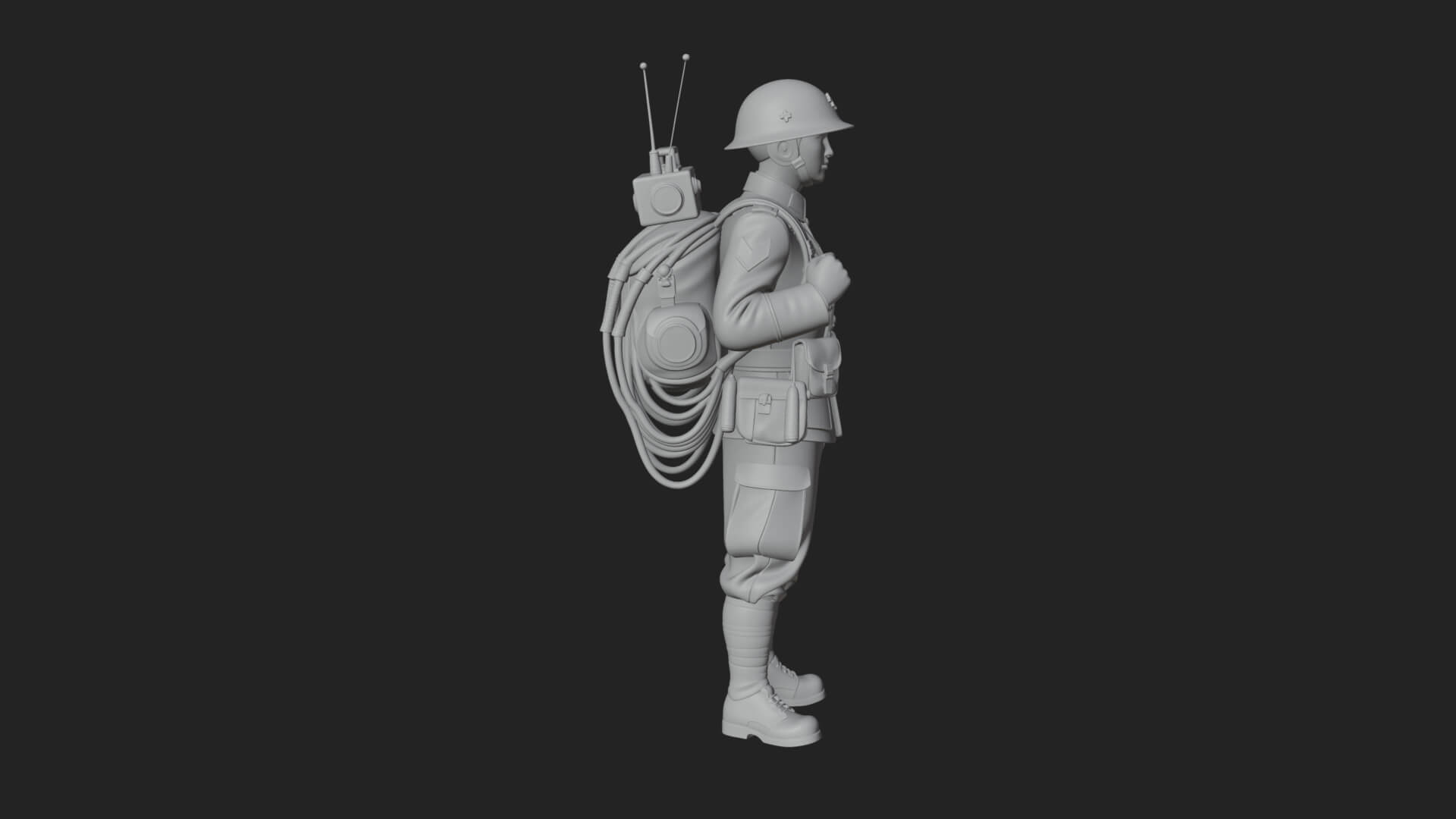 Vintage Soldier Statue Design 25 3D Print Model 3D Model