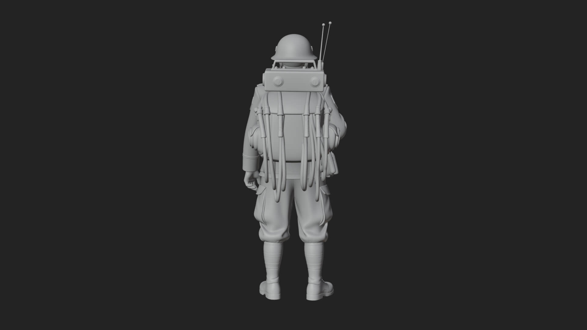 Vintage Soldier Statue Design 25 3D Print Model 3D Model