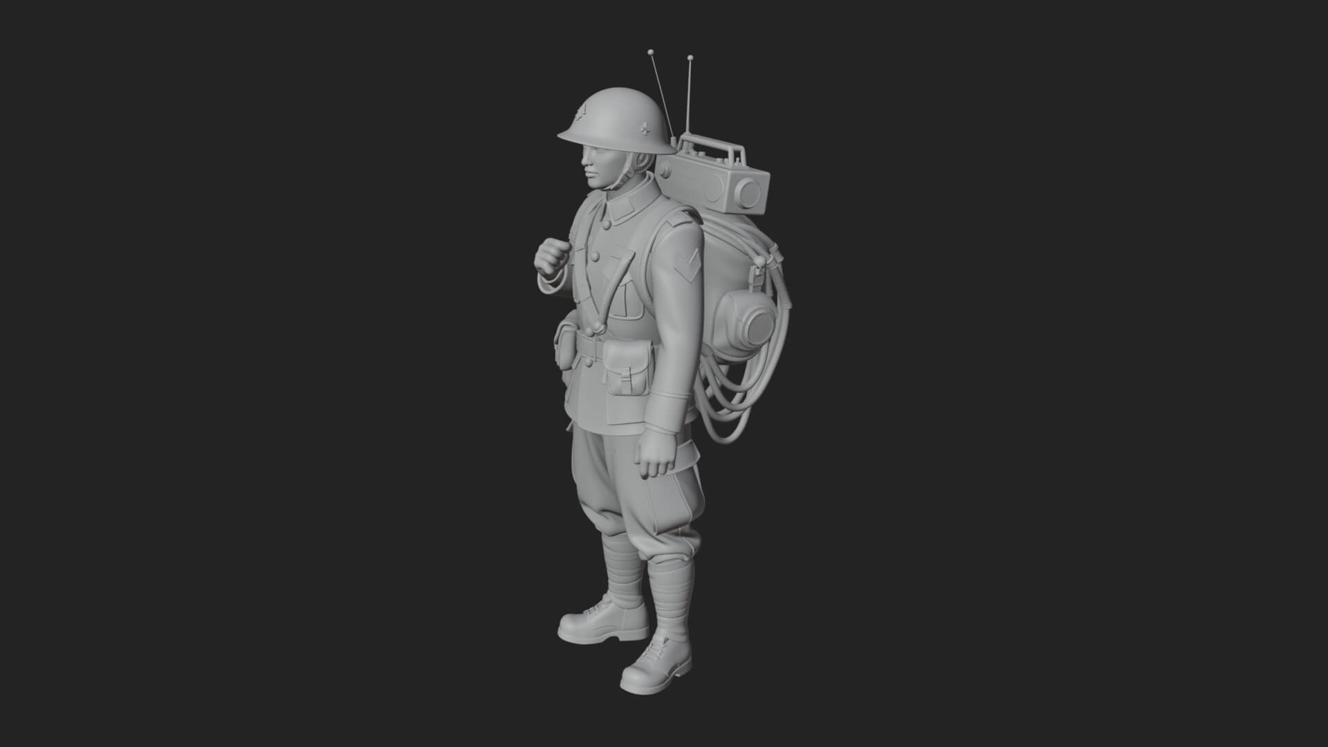 Vintage Soldier Statue Design 25 3D Print Model 3D Model