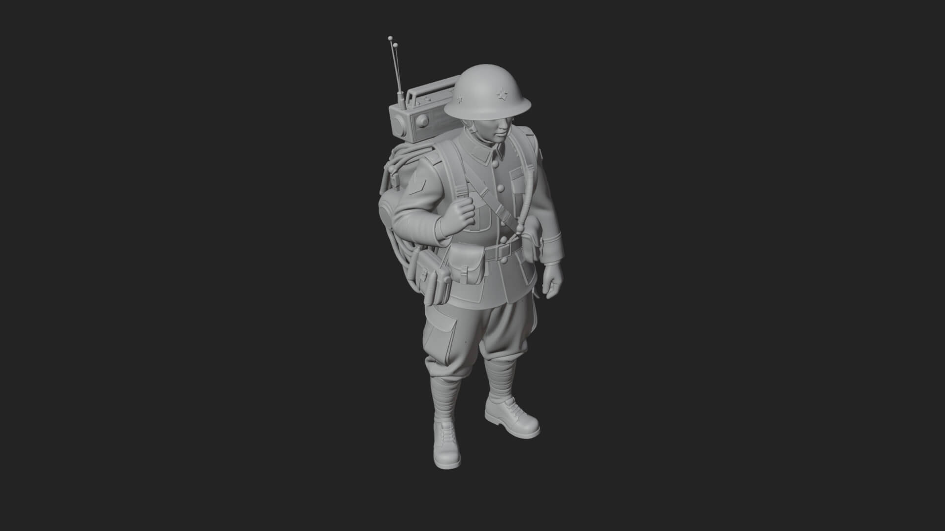 Vintage Soldier Statue Design 25 3D Print Model 3D Model