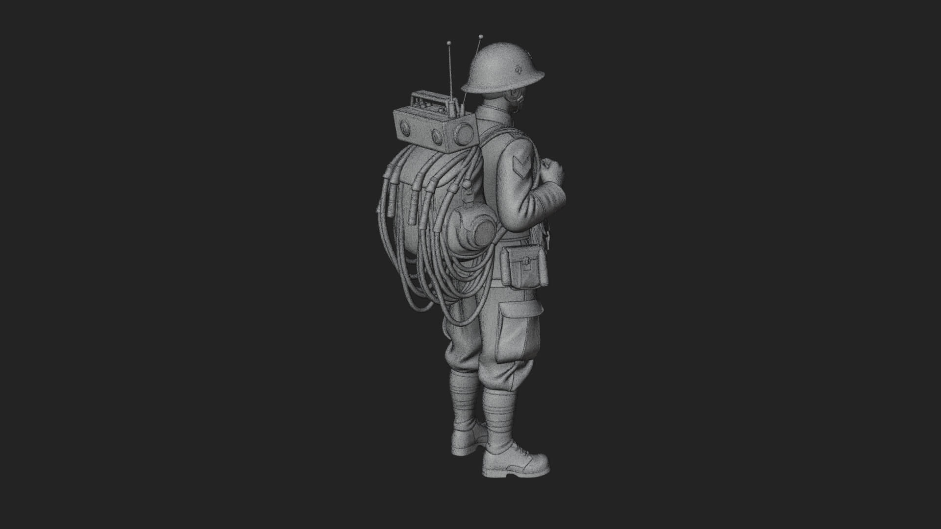 Vintage Soldier Statue Design 25 3D Print Model 3D Model