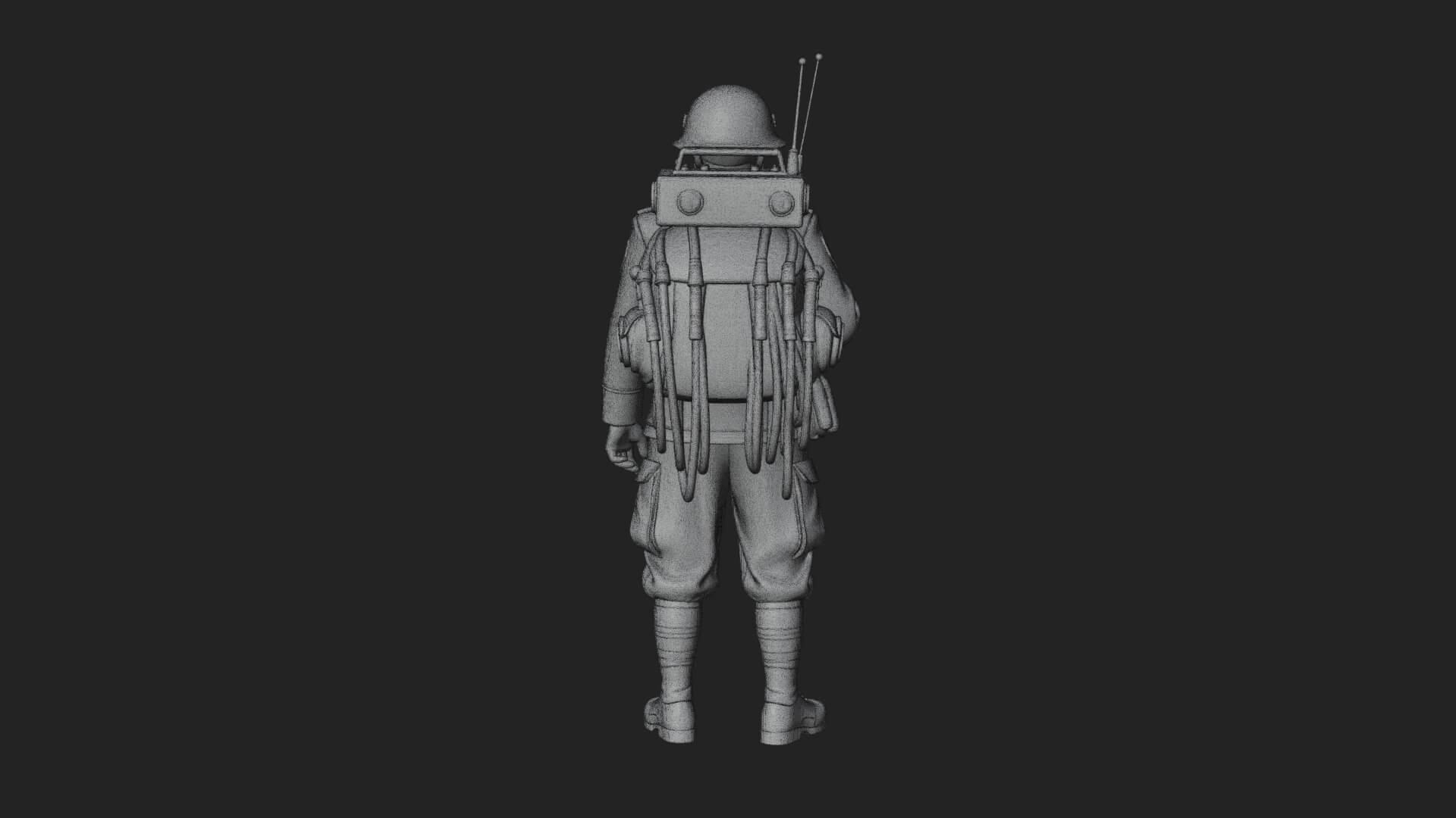 Vintage Soldier Statue Design 25 3D Print Model 3D Model
