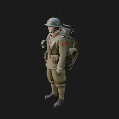 Vintage Soldier Statue Design 25 3D Print Model