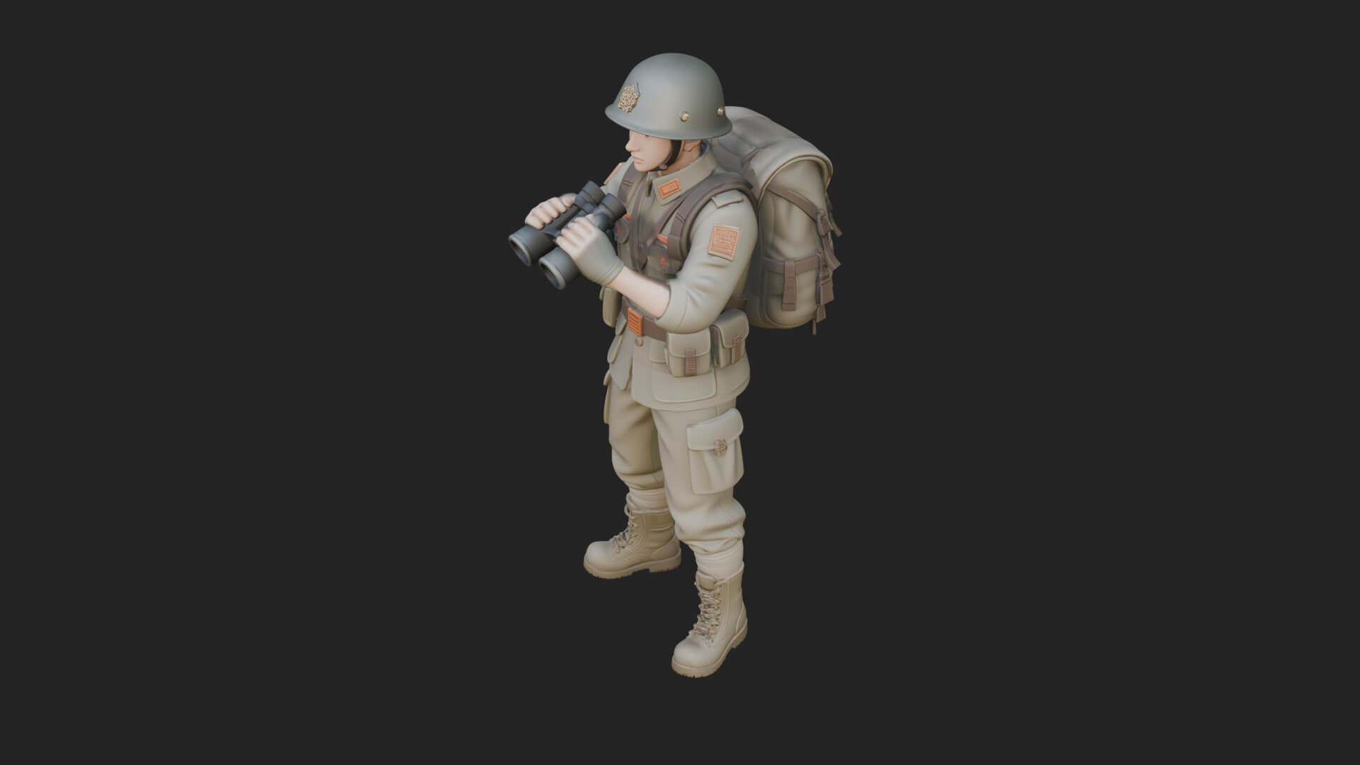 Vintage Soldier Statue Design 26 3D Print Model 3D Model