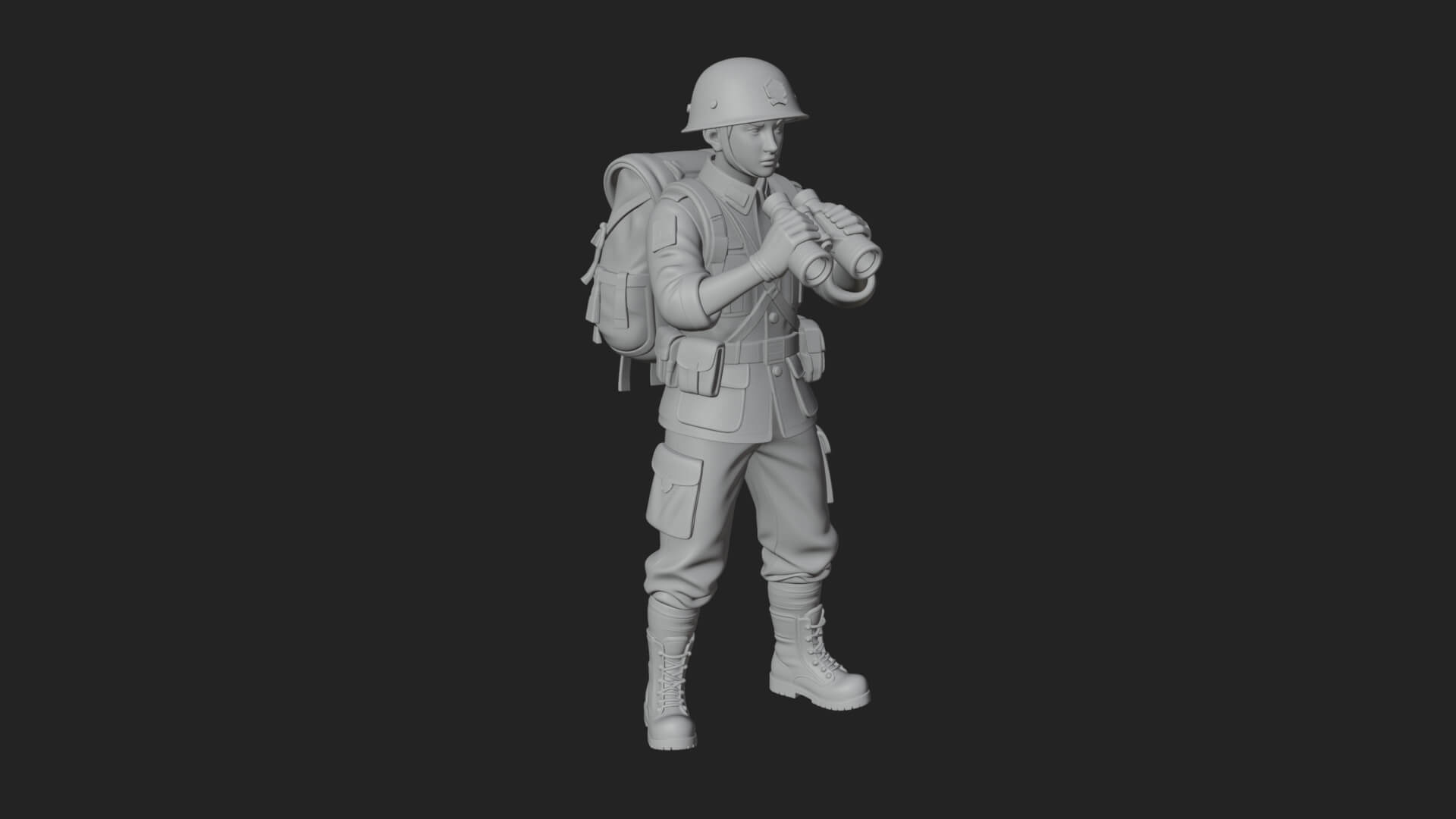 Vintage Soldier Statue Design 26 3D Print Model 3D Model