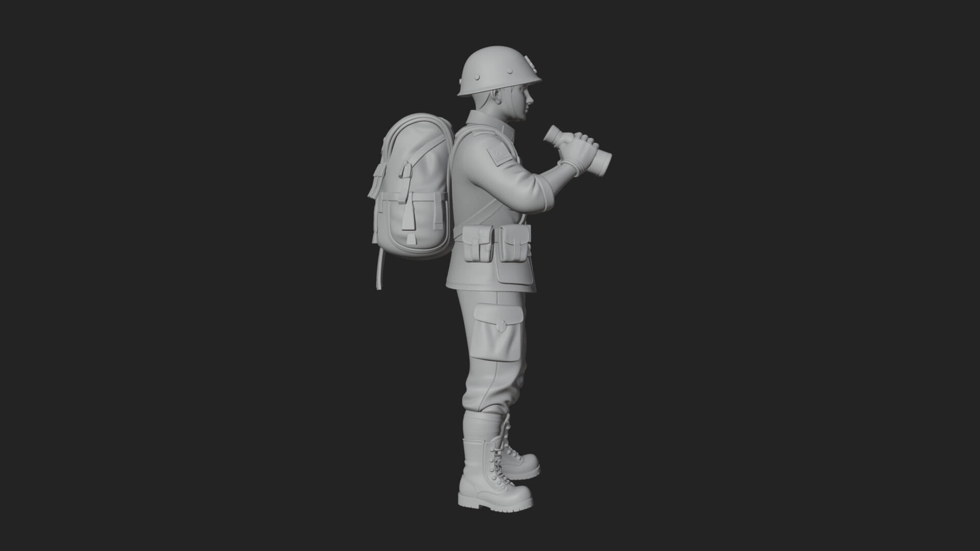 Vintage Soldier Statue Design 26 3D Print Model 3D Model