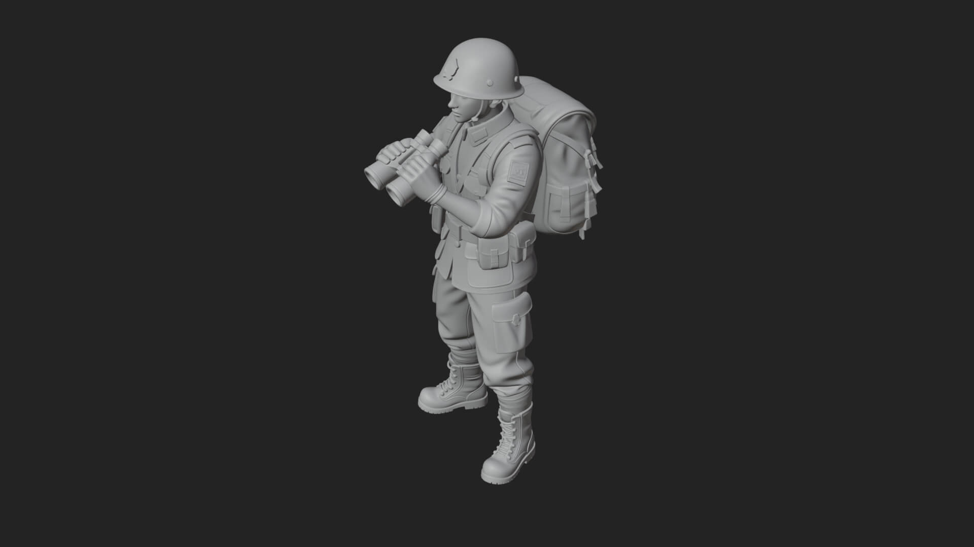 Vintage Soldier Statue Design 26 3D Print Model 3D Model