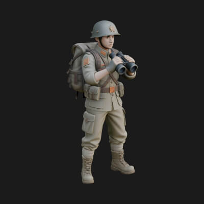 Vintage Soldier Statue Design 26 3D Print Model