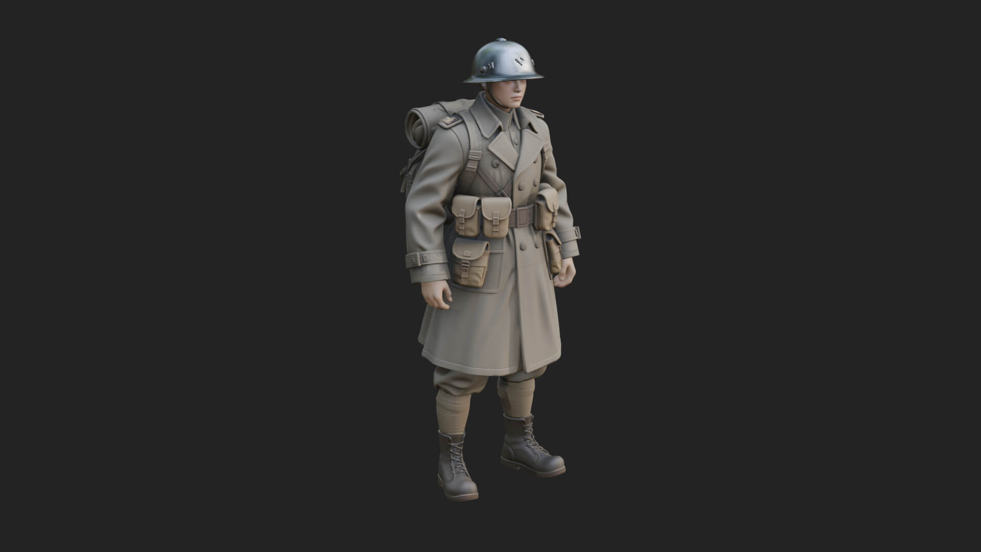 Vintage Soldier Statue Design 27 3D Print Model 3D Model