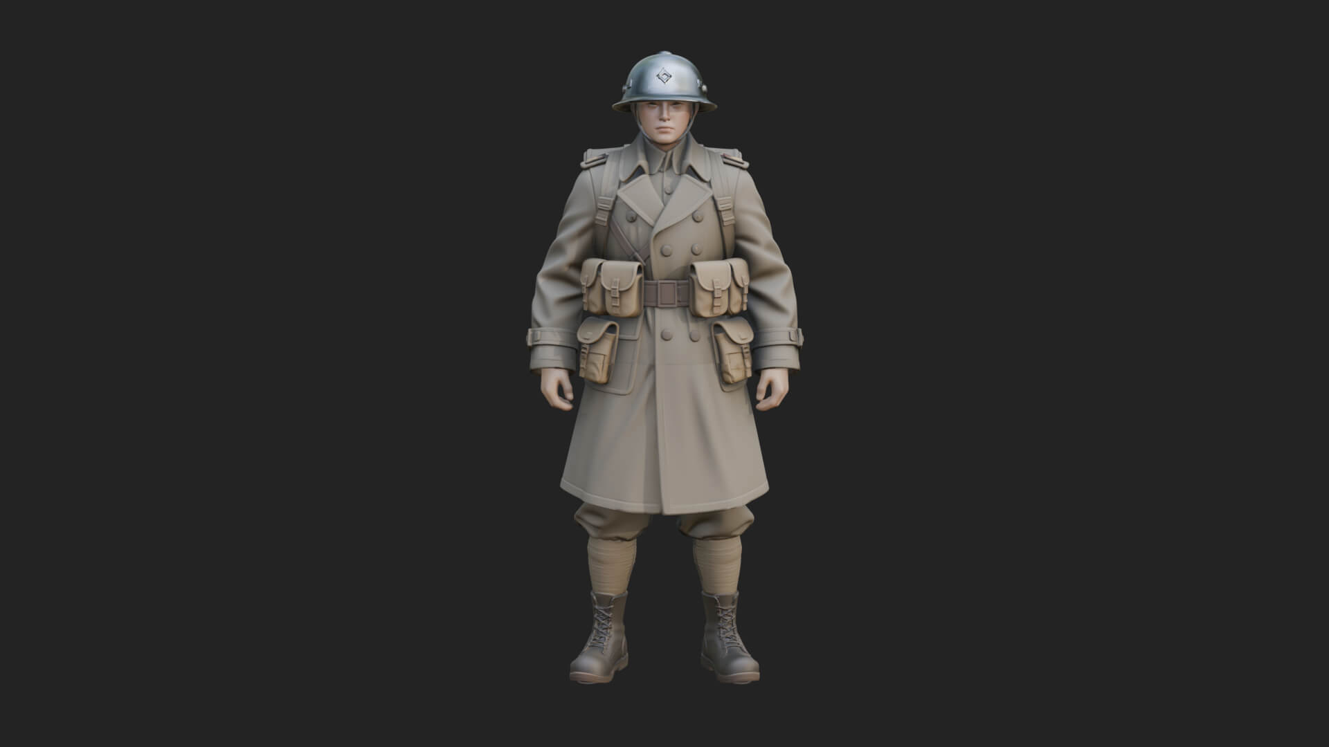 Vintage Soldier Statue Design 27 3D Print Model 3D Model