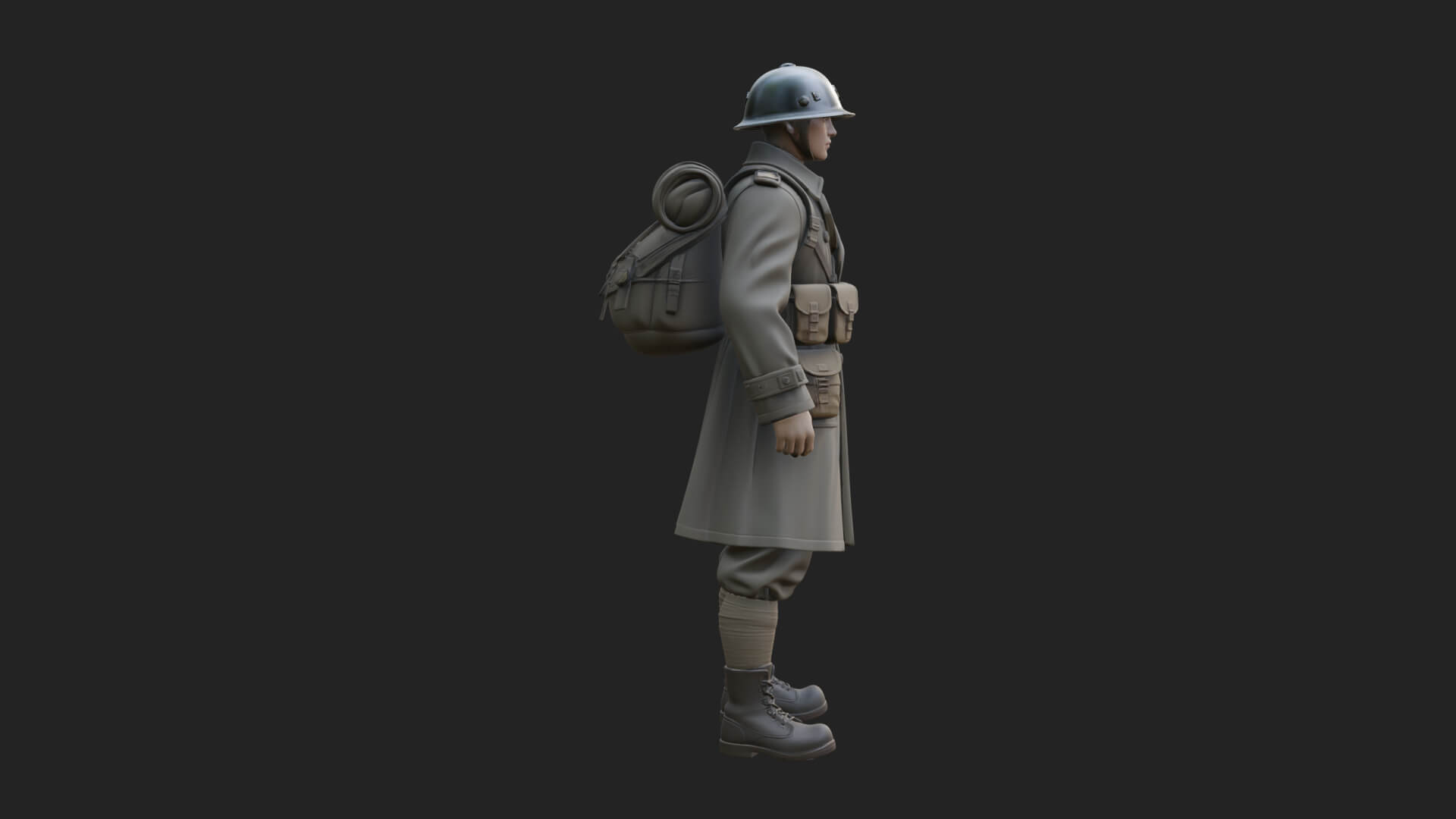 Vintage Soldier Statue Design 27 3D Print Model 3D Model