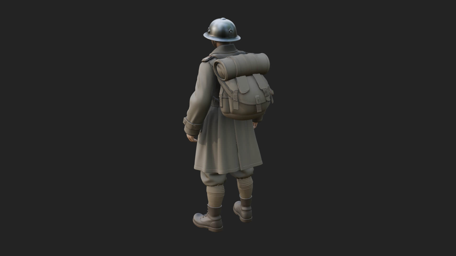 Vintage Soldier Statue Design 27 3D Print Model 3D Model