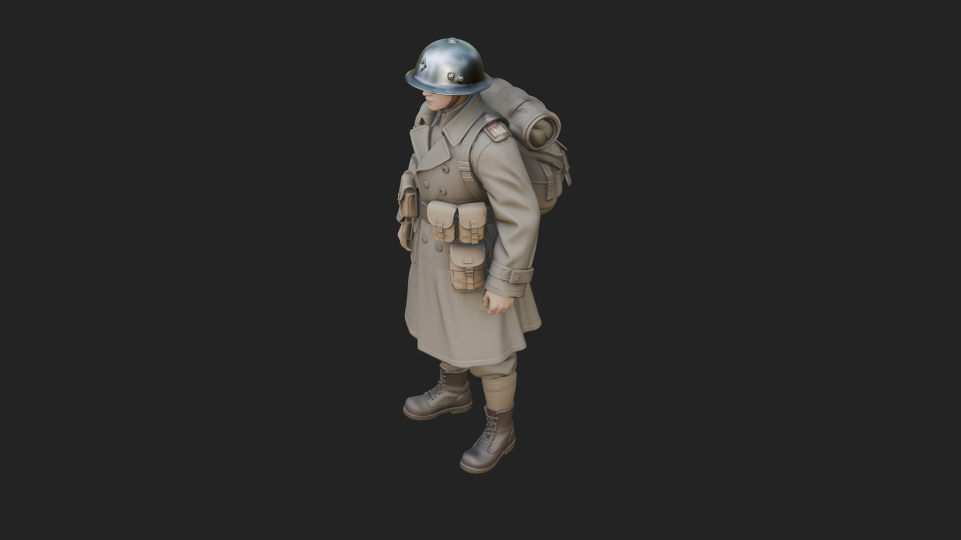 Vintage Soldier Statue Design 27 3D Print Model 3D Model