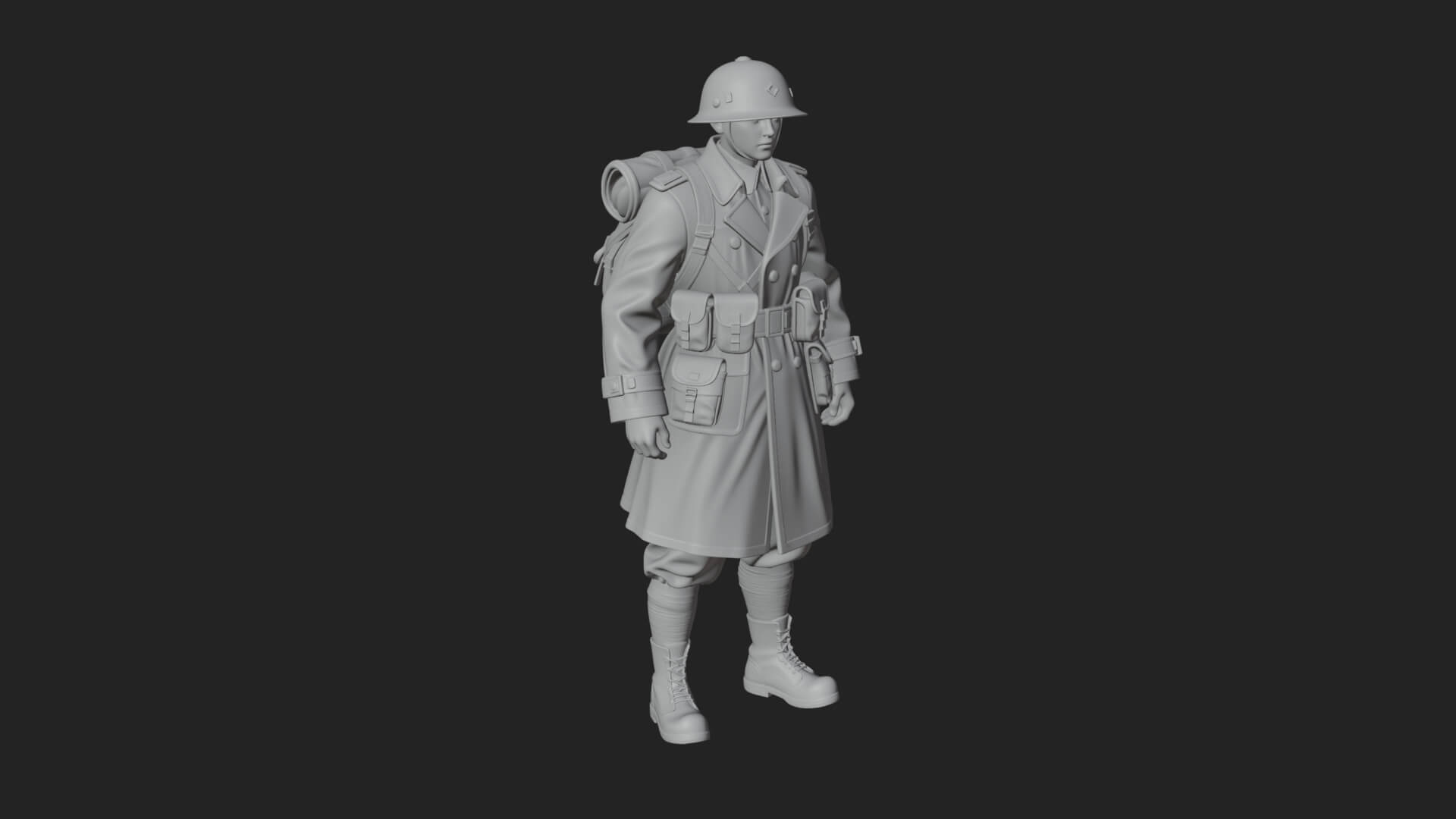 Vintage Soldier Statue Design 27 3D Print Model 3D Model