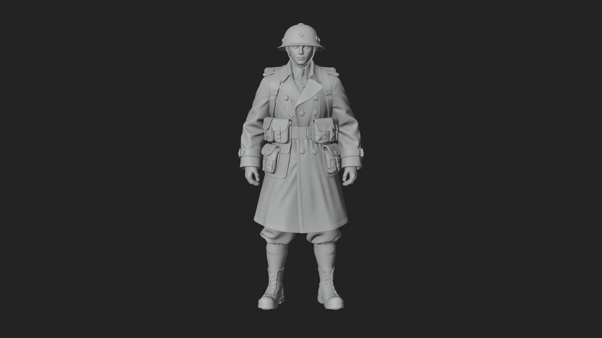 Vintage Soldier Statue Design 27 3D Print Model 3D Model