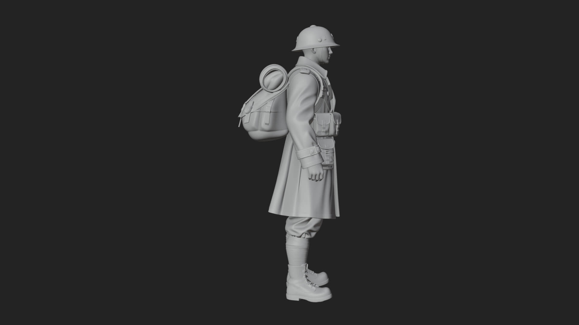 Vintage Soldier Statue Design 27 3D Print Model 3D Model