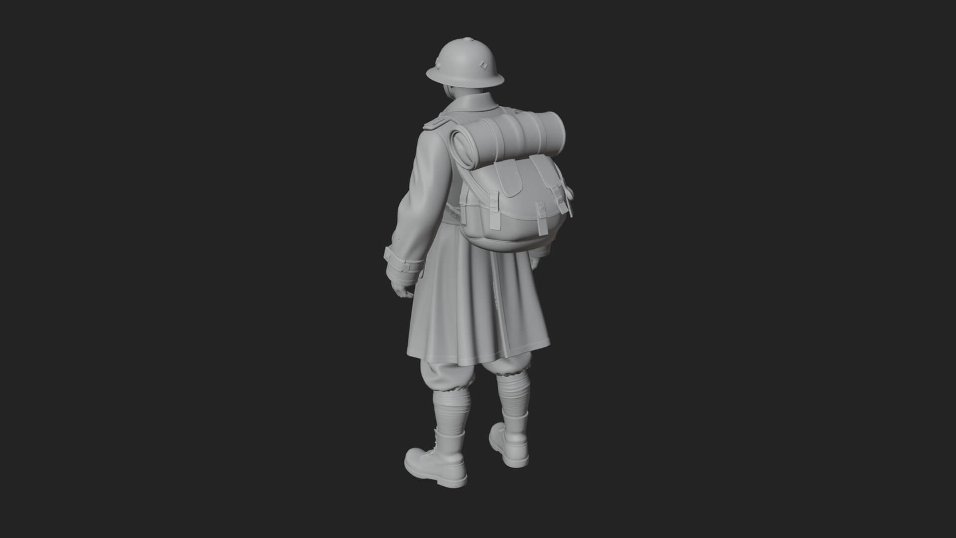 Vintage Soldier Statue Design 27 3D Print Model 3D Model